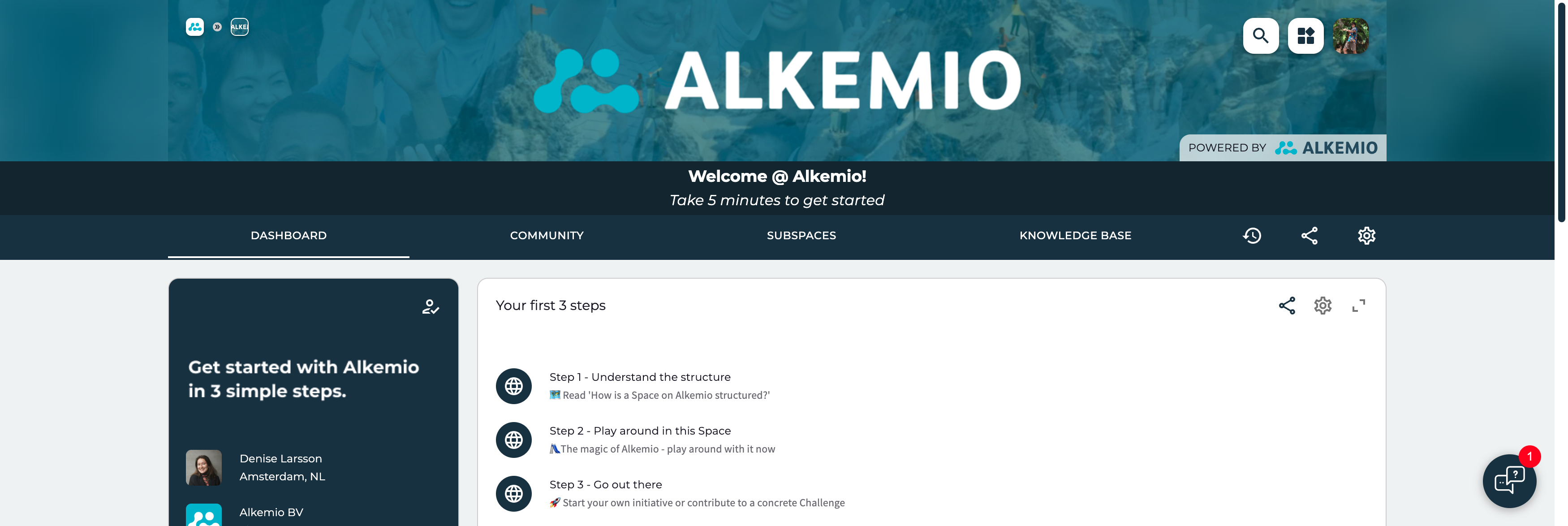 With an Alkemio space, you can create a virtual contributor to interact with a body of knowledge.