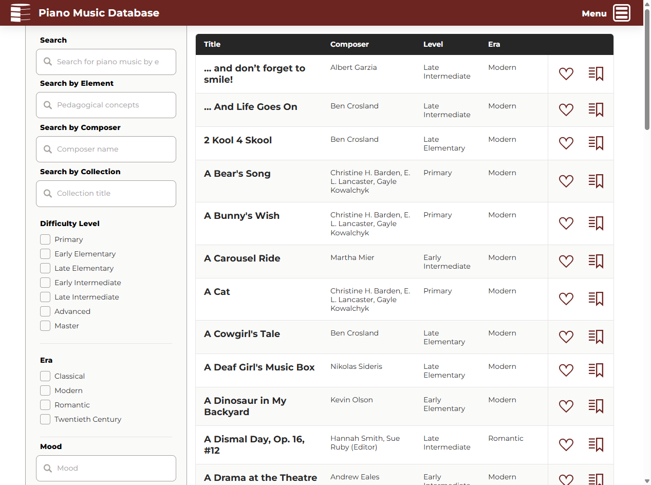 This is the search page, it's where you'll find the thousands of pieces we've analyzed.