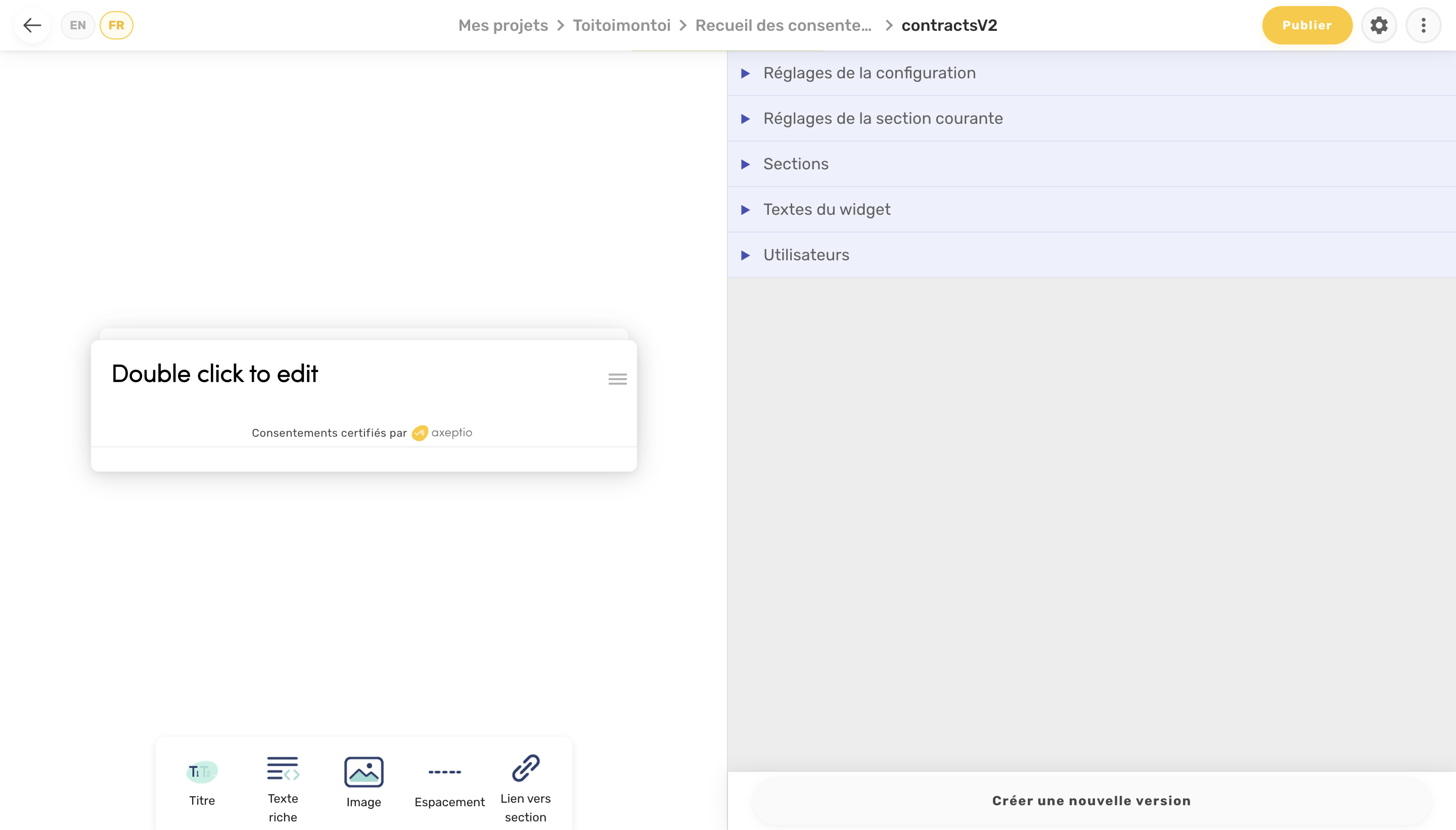 Double cliquez ici pour écrire le titre de votre section