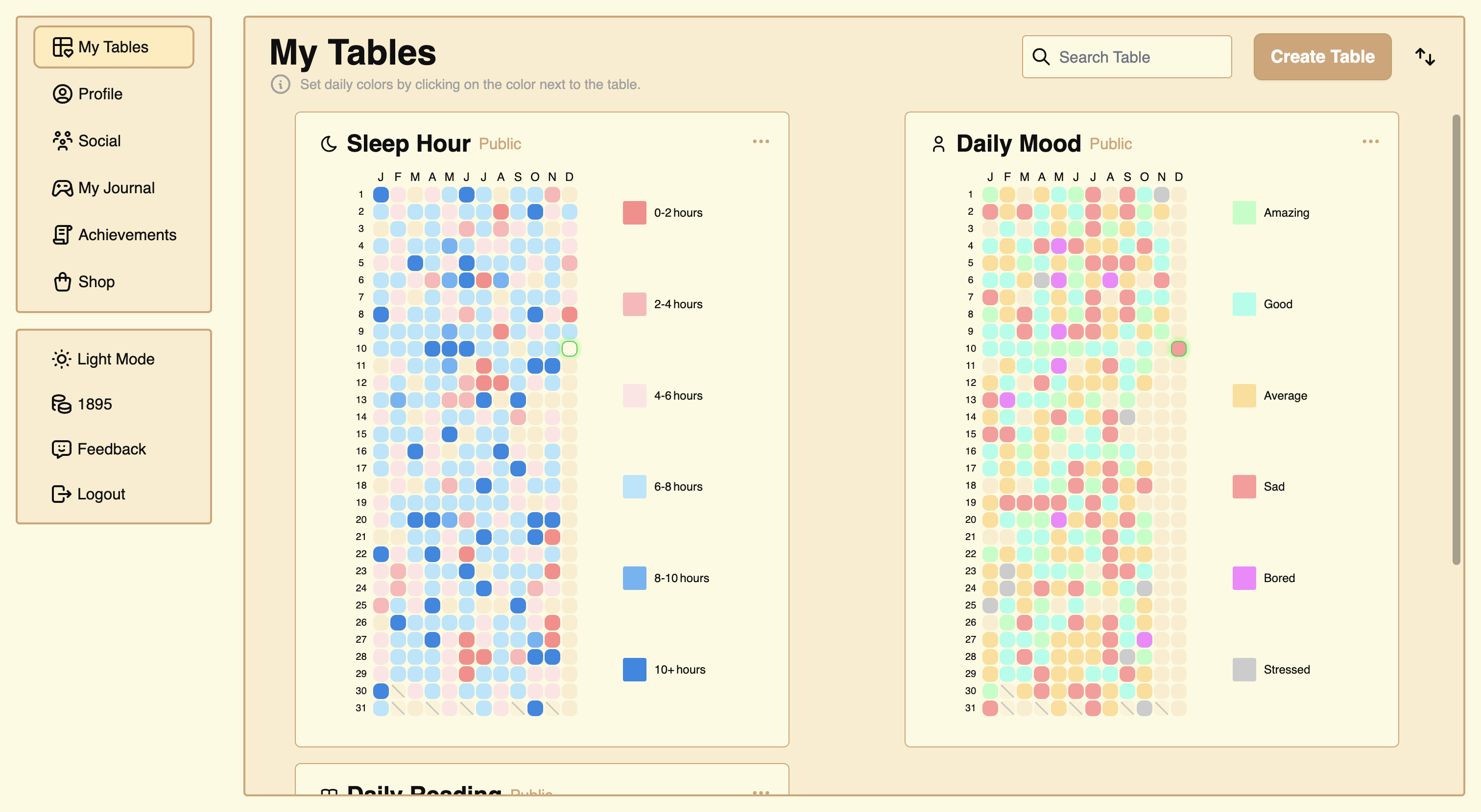 Let's start by clicking "Create Table" to create your first table together.
