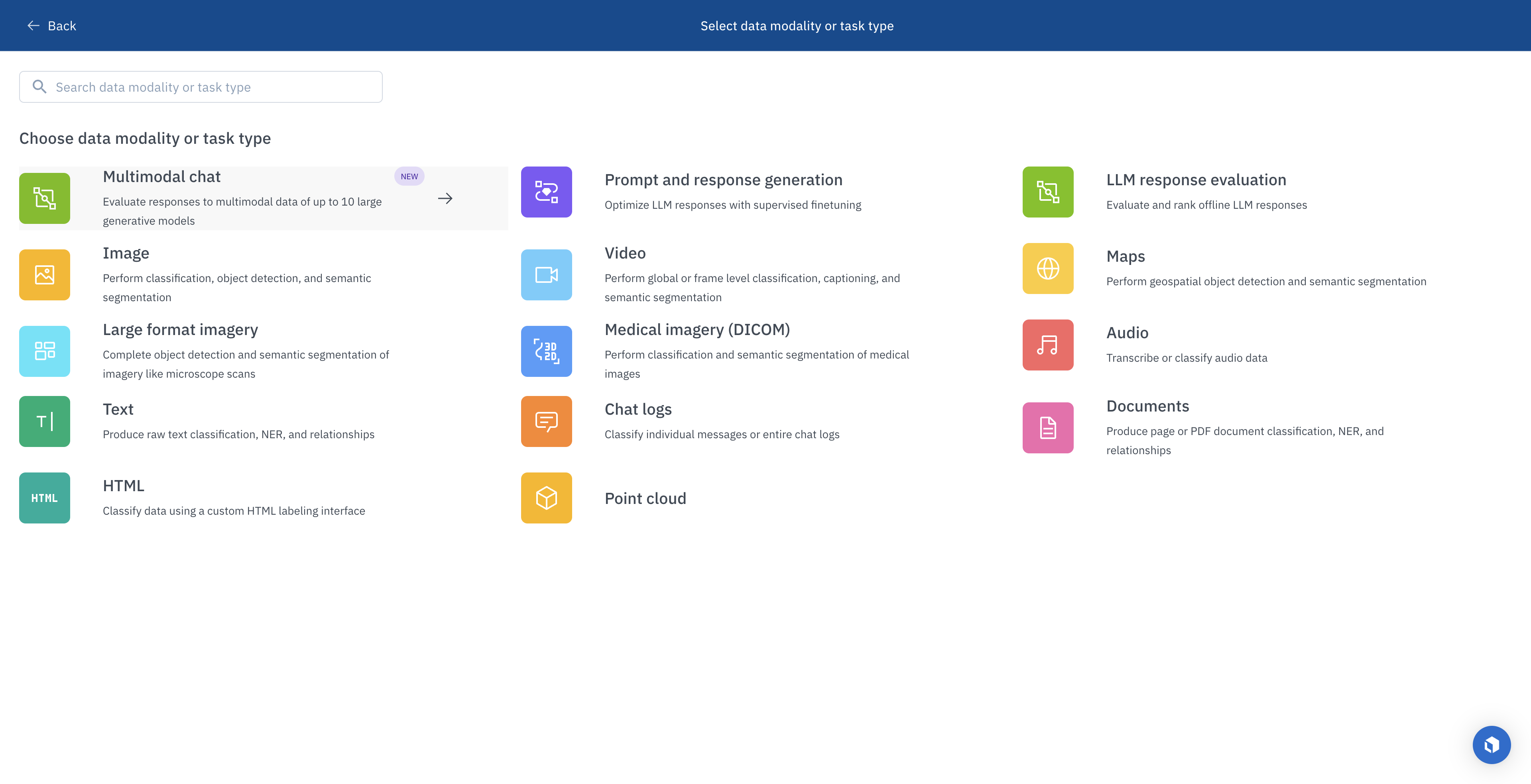 We start by creating a new project. Choose a multimodal chat project to evaluate multi-turn responses from multiple models in a chat arena style.