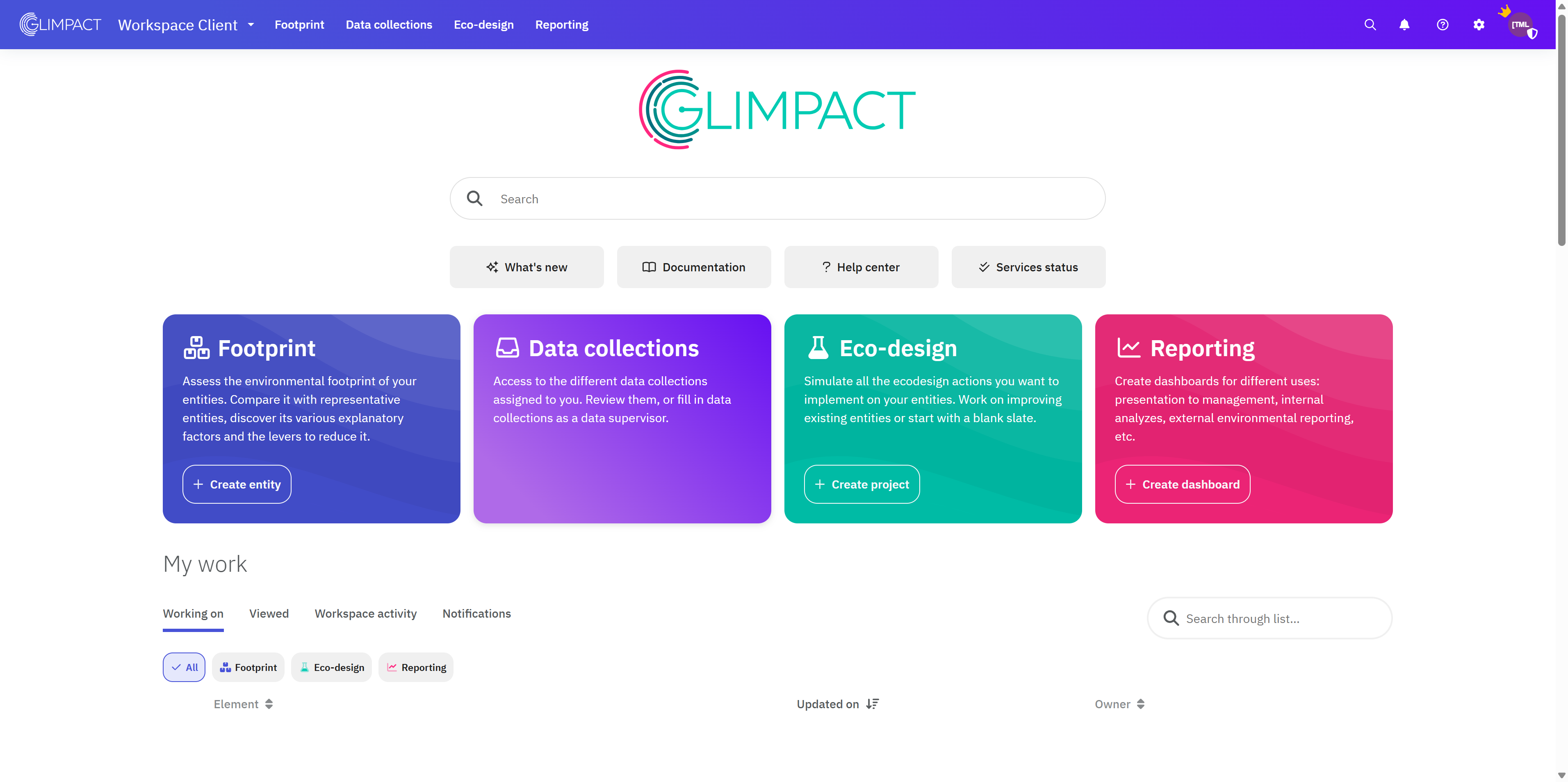 If you have access to different modules, open the Data collection (DC) module