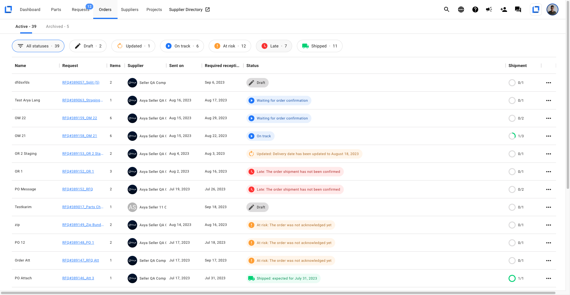 This is the Order Management command centre, from where you can view all your orders and their statuses. 

Easily filter out order by their status and prioritize which orders you would like to work on first. 