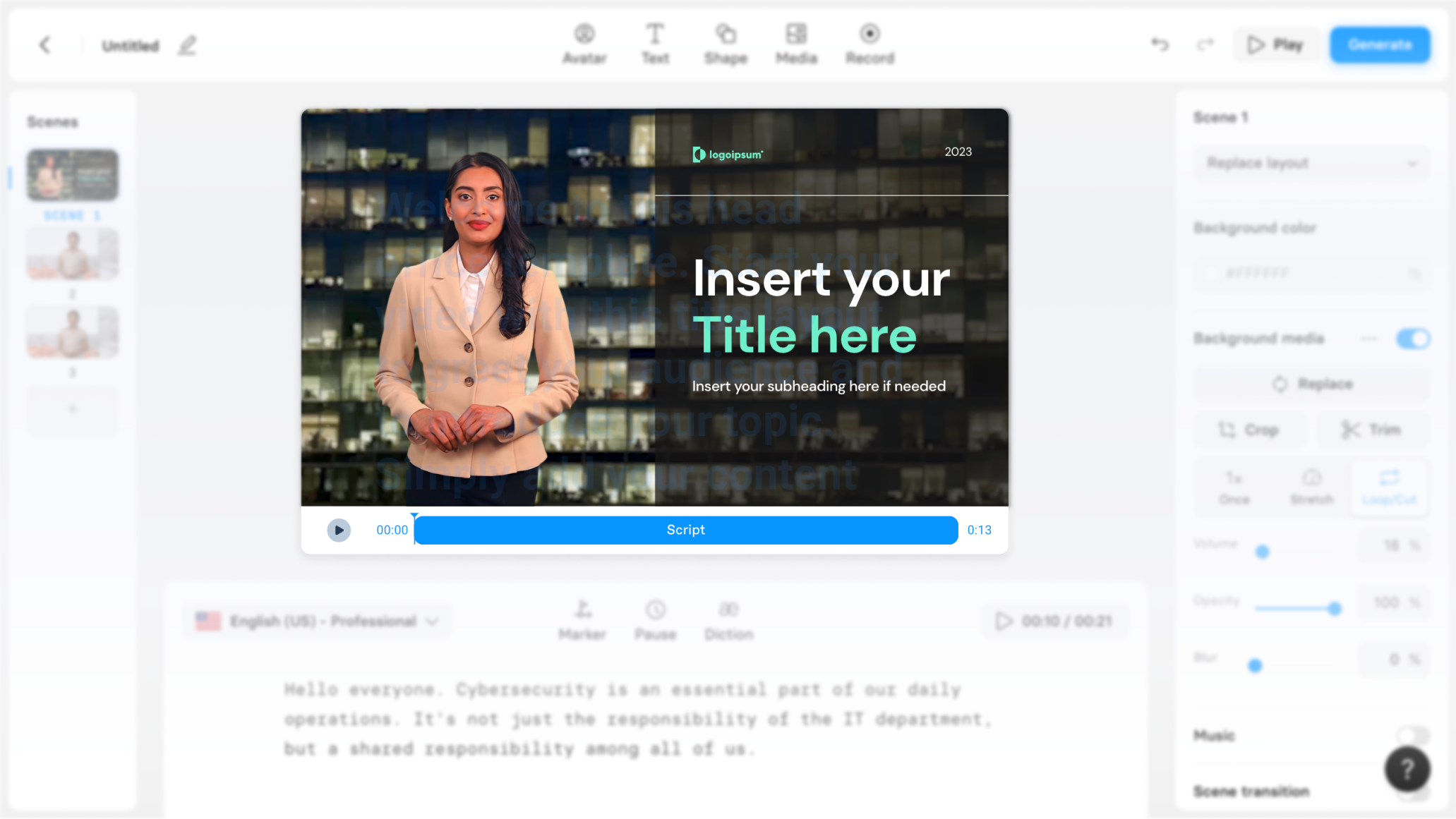 Click here to customise your video further.