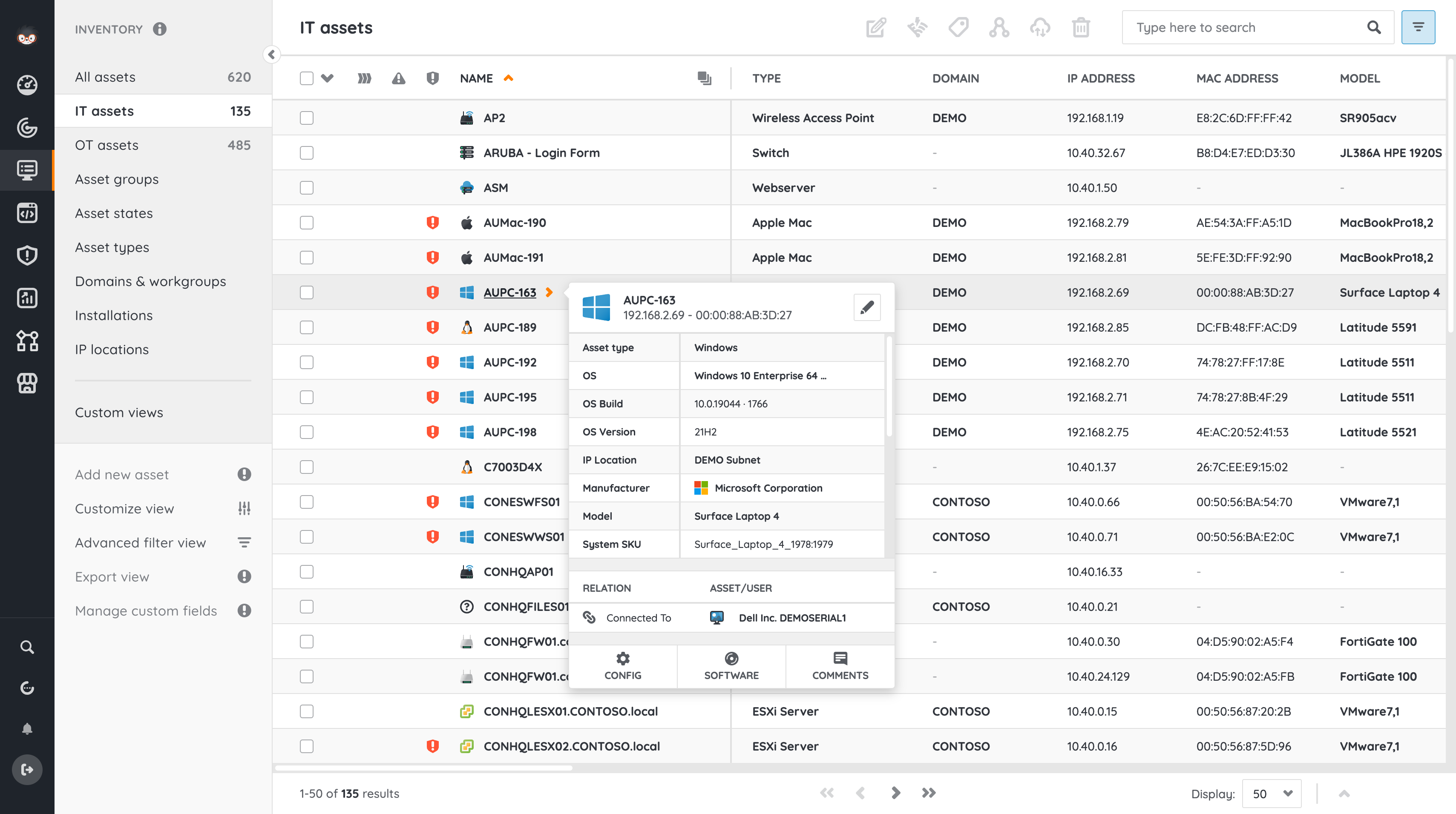 Find your asset data unified and accessible from a single inventory.