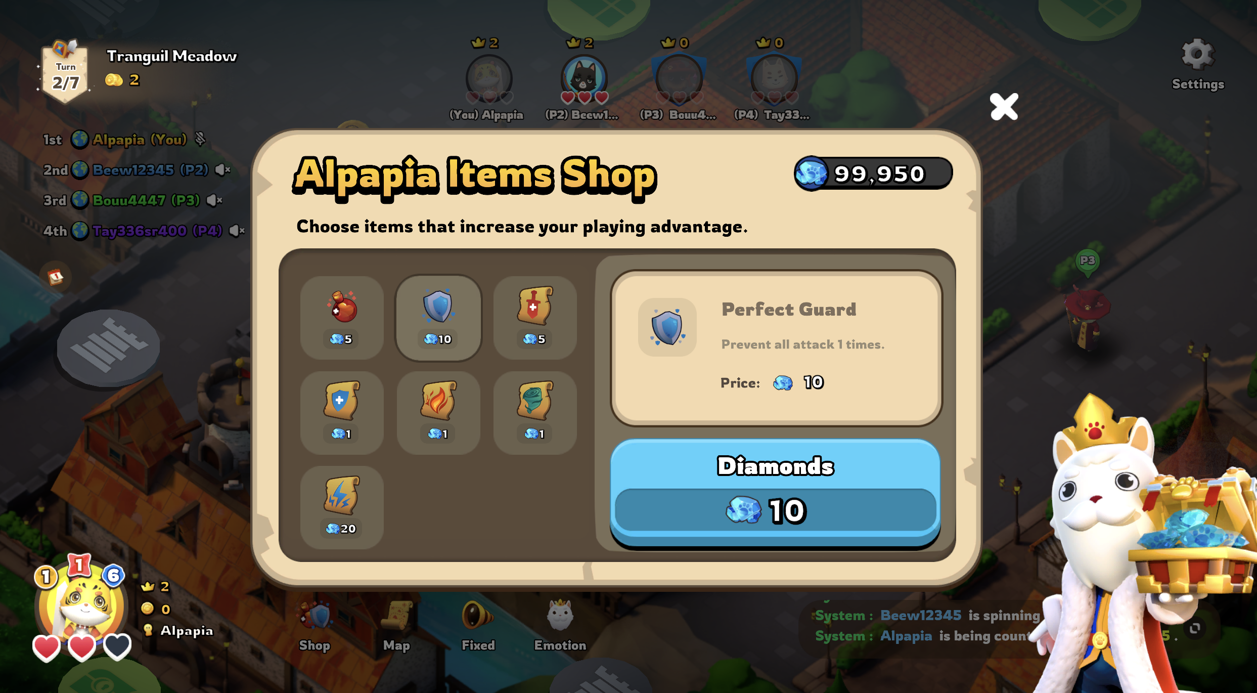 **Perfect potion** : Prevent all attack 1 time
