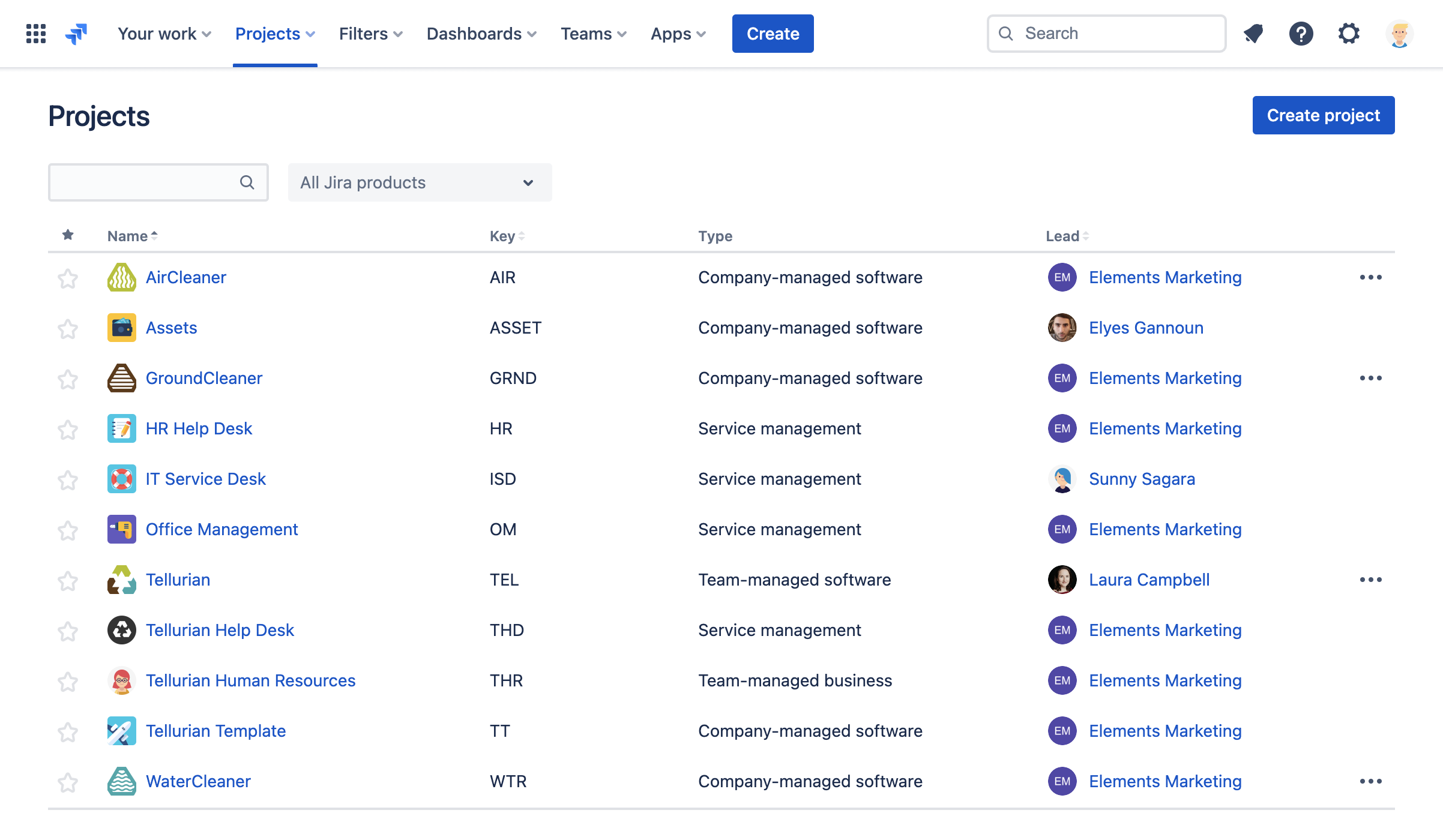 Ryan initializes this new client project by creating a new Jira project.