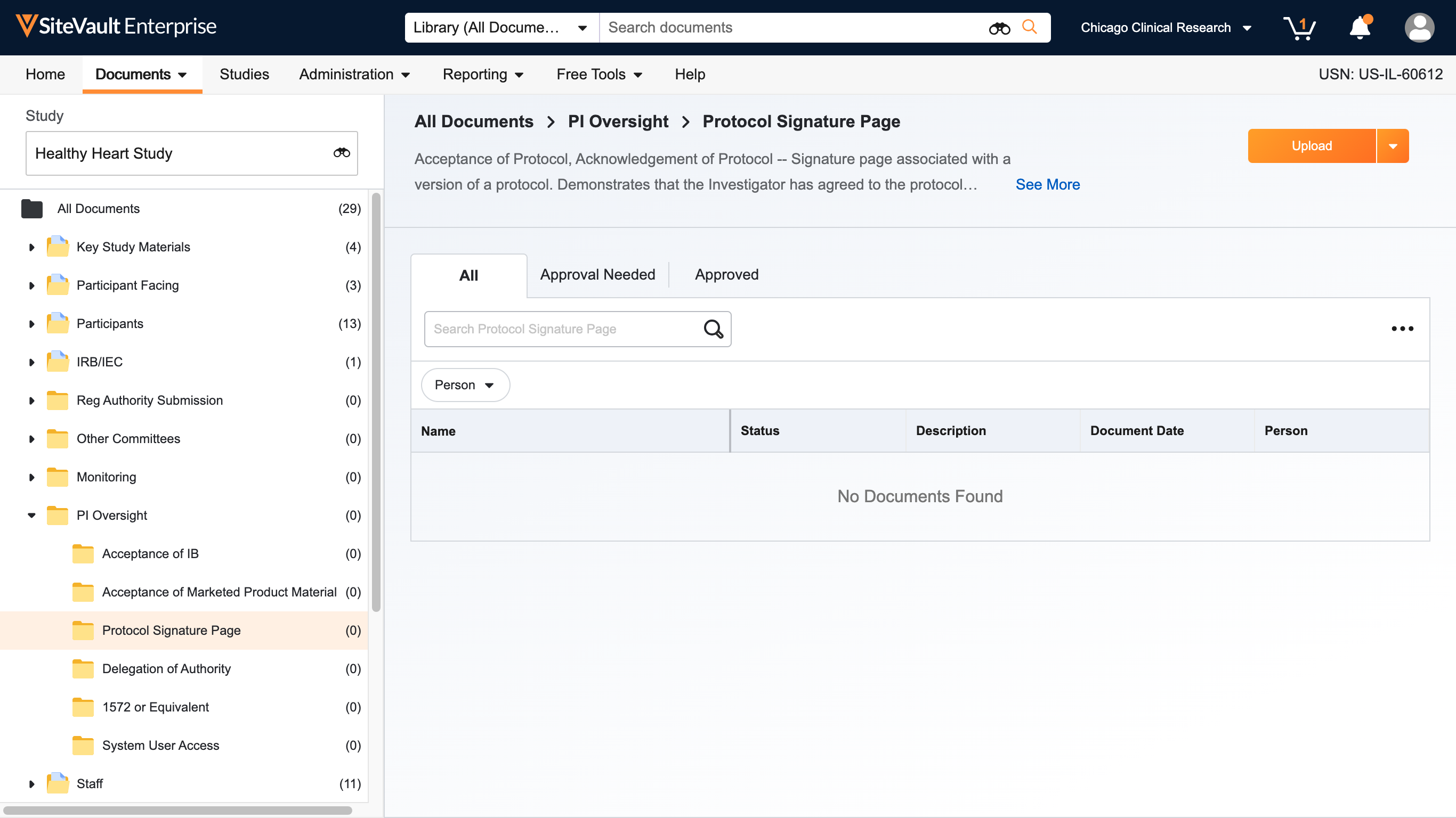 Load document into **SiteVault** via the  **eBinder Upload** button OR **Drag and Drop** the document directly into the **eBinder** to start the process