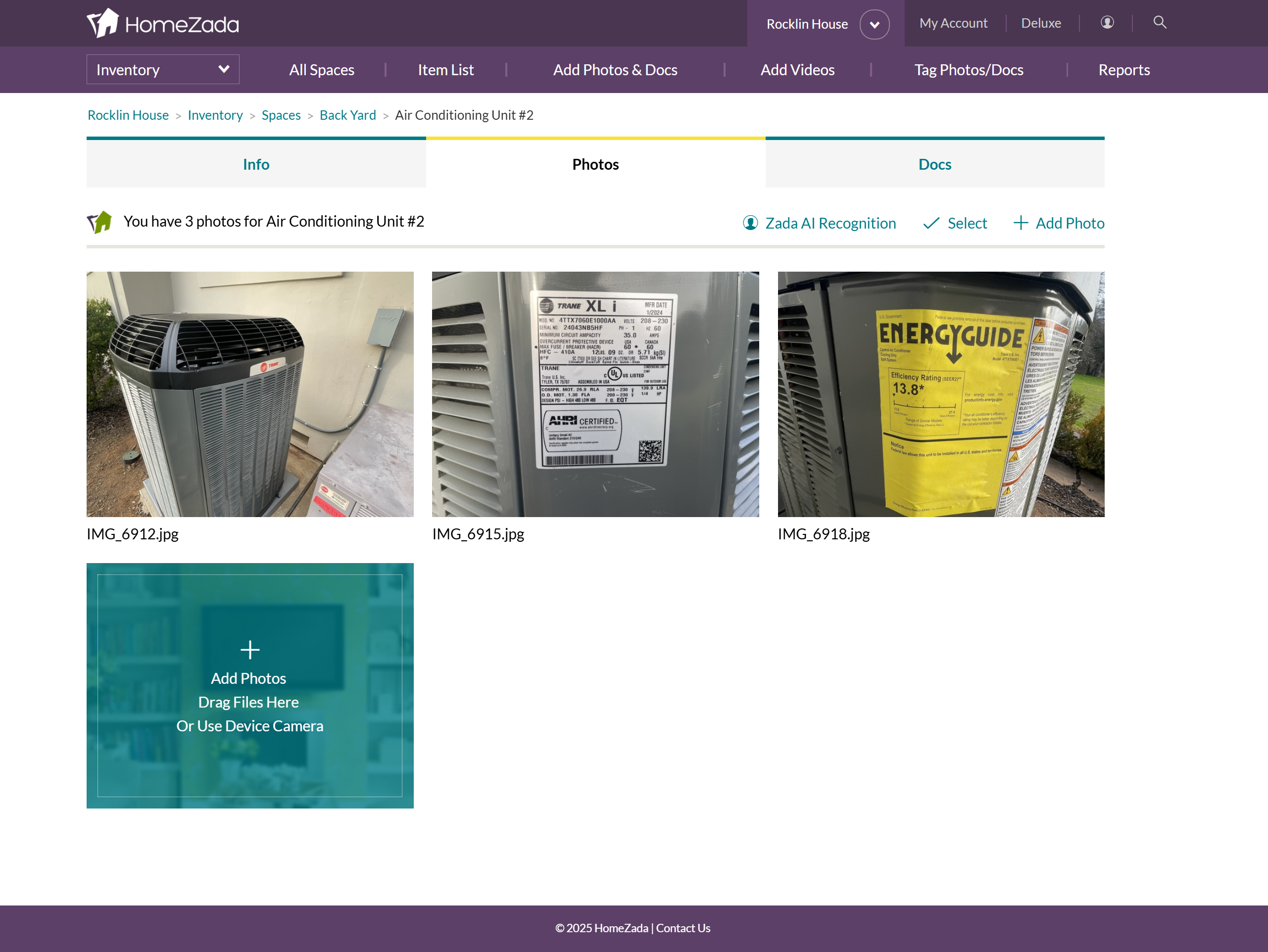 Upload multiple photos of items.