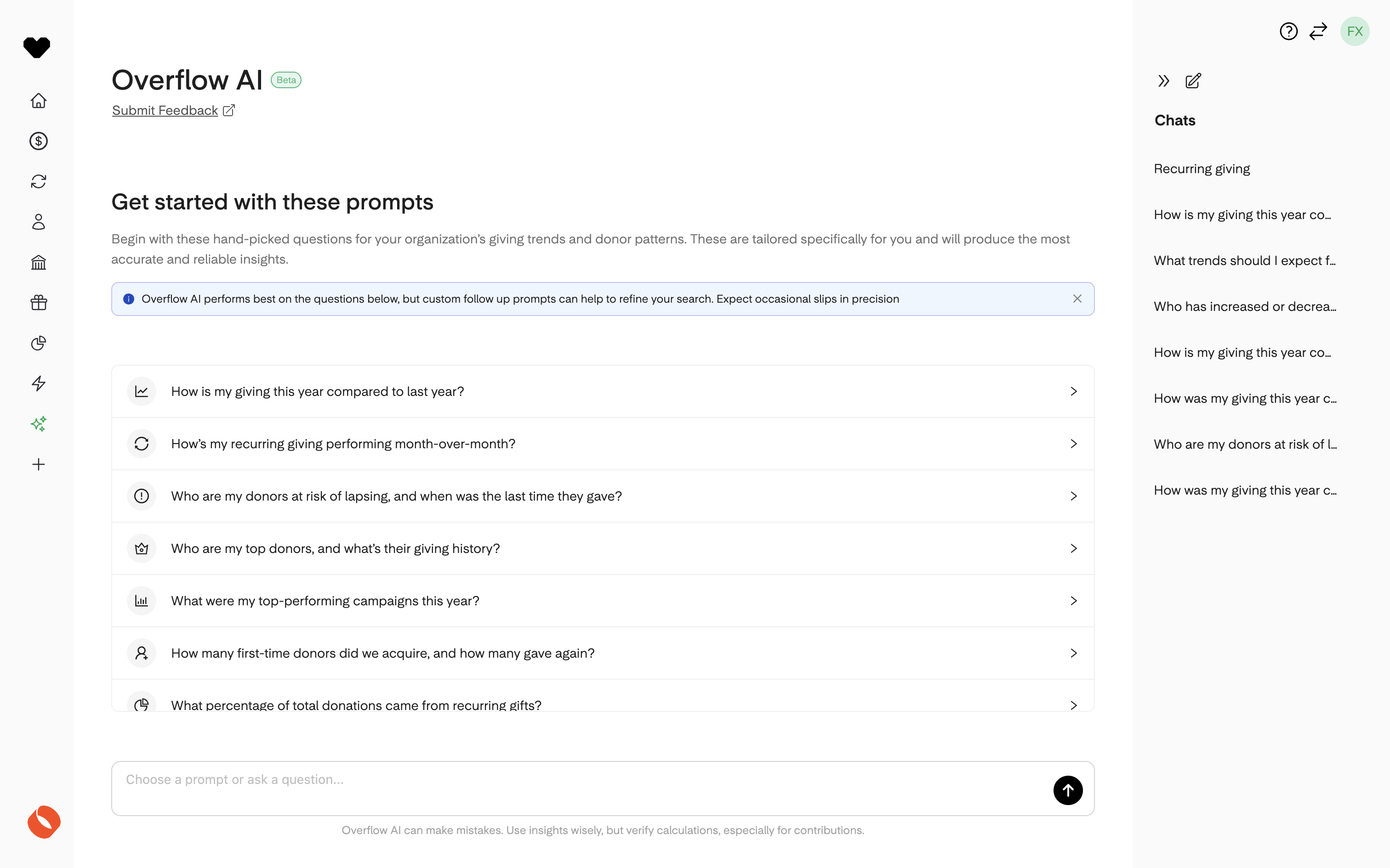 Welcome to Overflow AI.
Your new conversational interface for giving data is here. 