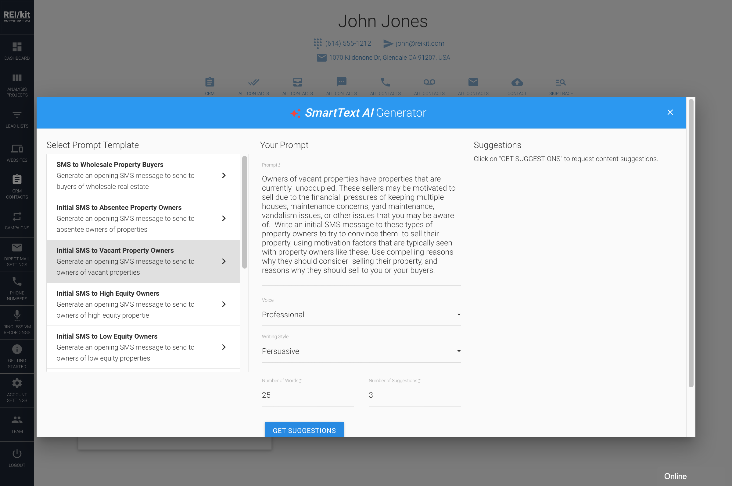 This will fill in the AI "Prompt" field with our pre-desiged template that you can use as is, or tweak for even more personalized results.