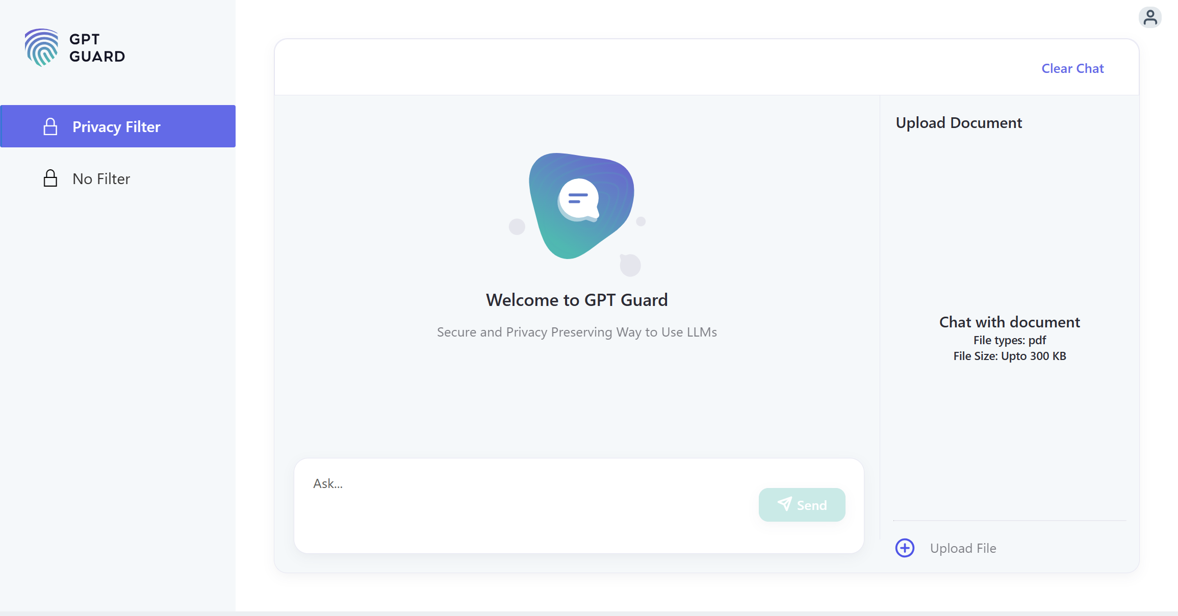 Chat with confidence! 
The Privacy Filter safeguards name, address, email, and other sensitive personal information from being shared with ChatGPT