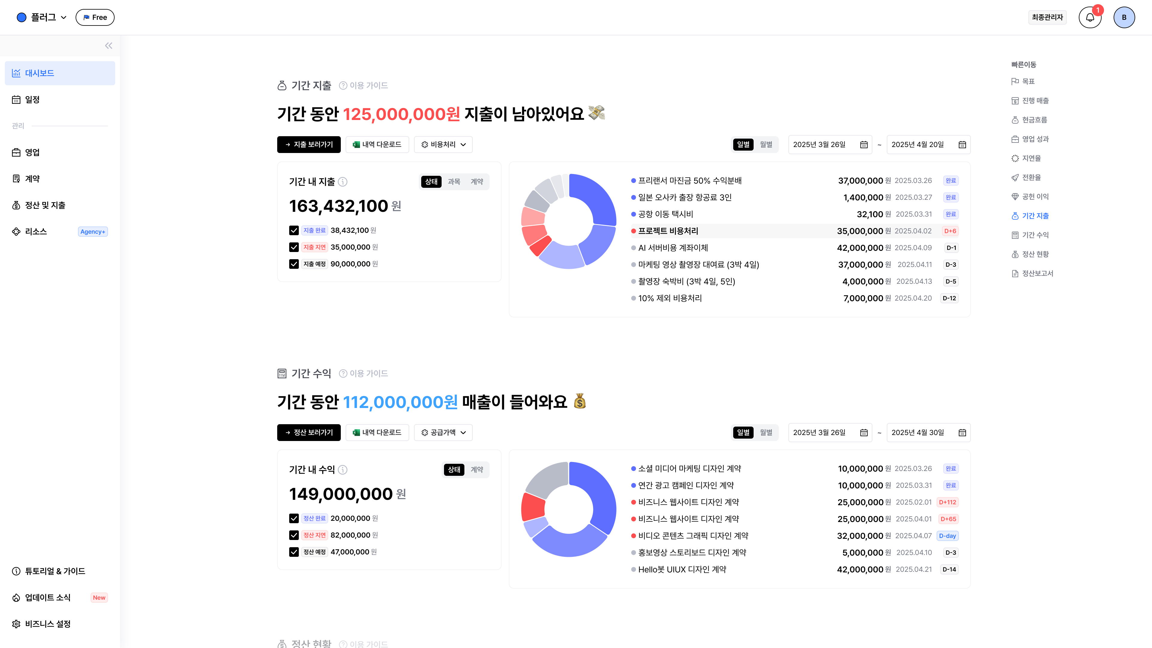 먼저, 일정을 당겨서 받을 수 있는
정산 건을 찾기 위해 일자를 바꿔볼게요