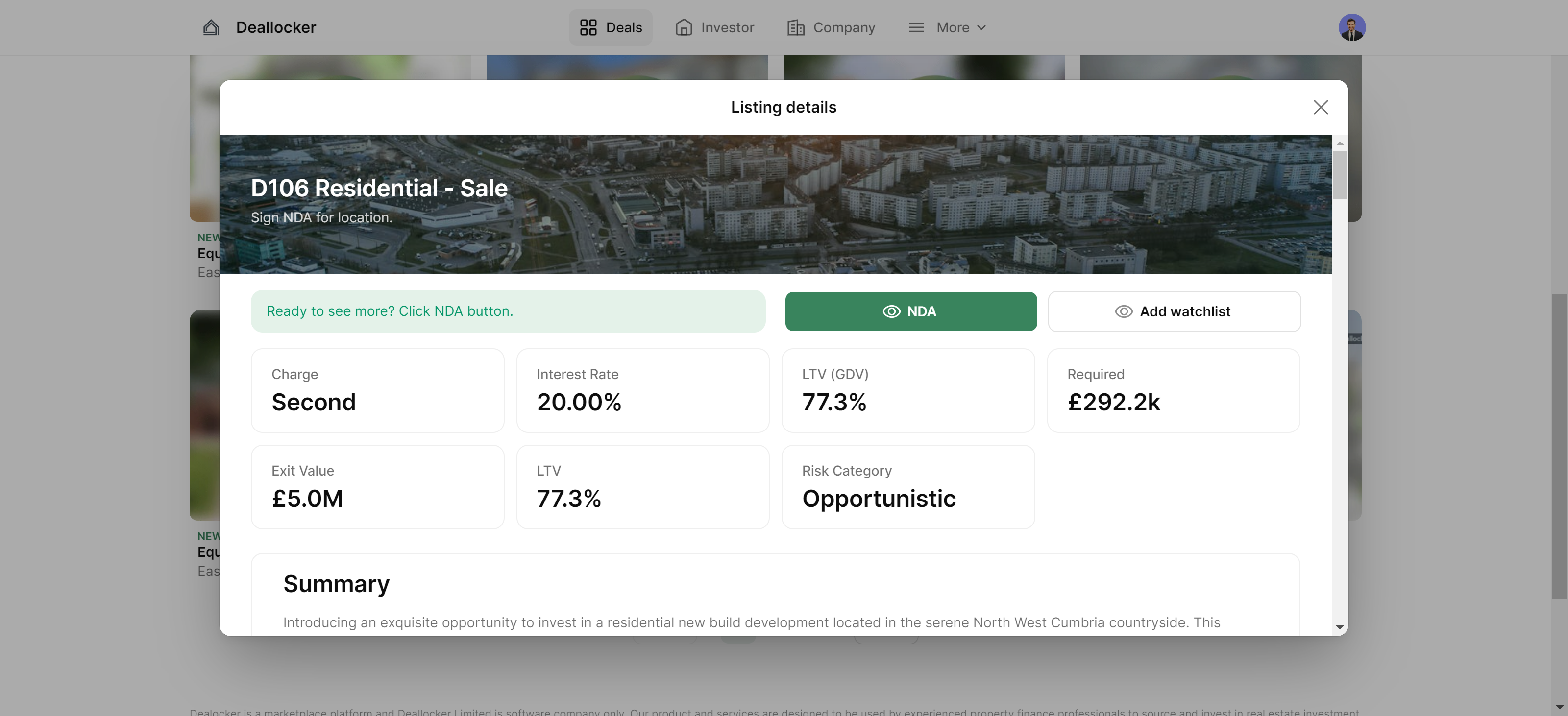 All key metrics - see returns, development appraisal, exit values, profit as well as costs and funding.