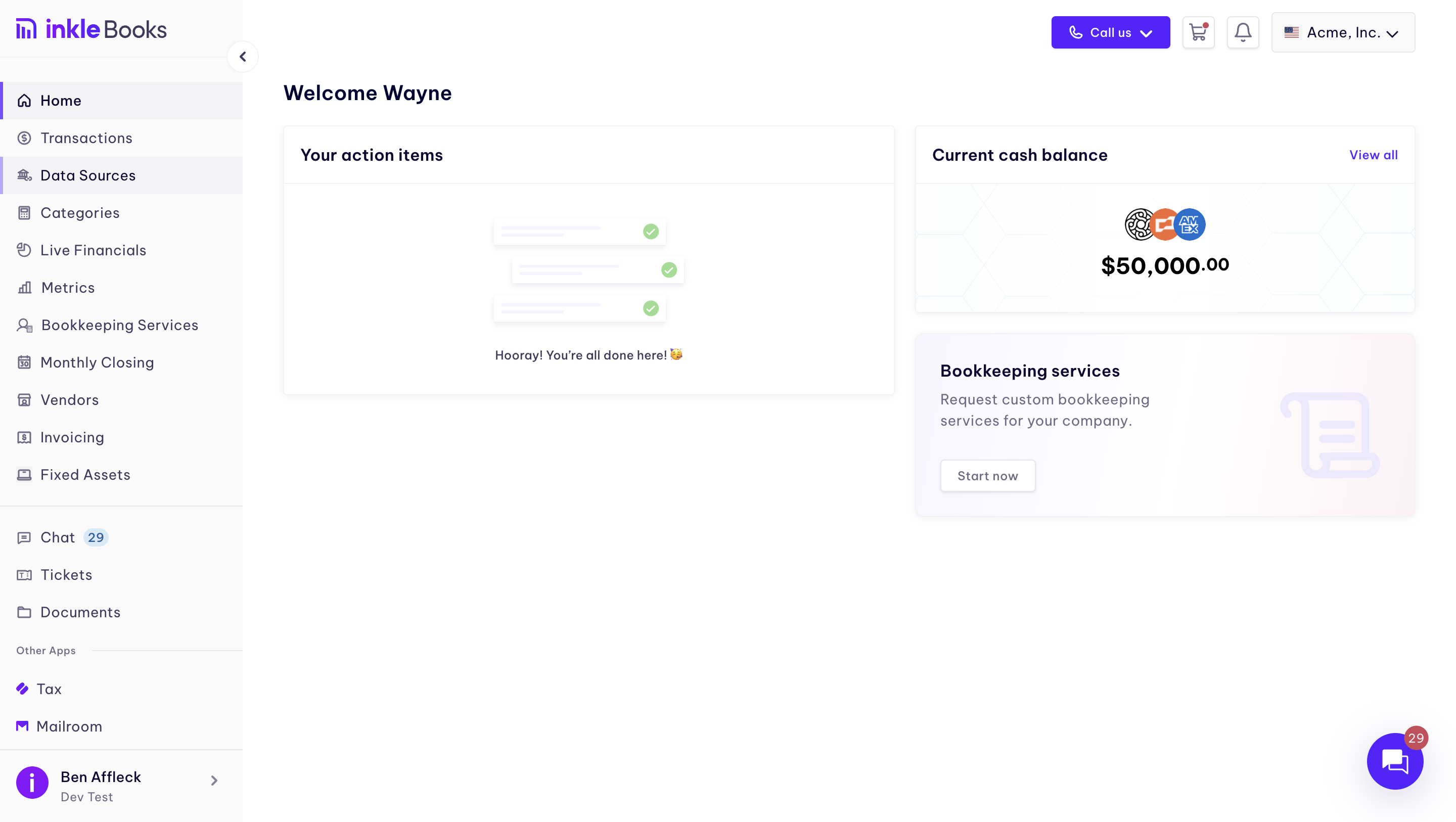 Step 1: Click here to begin integrating your bank accounts