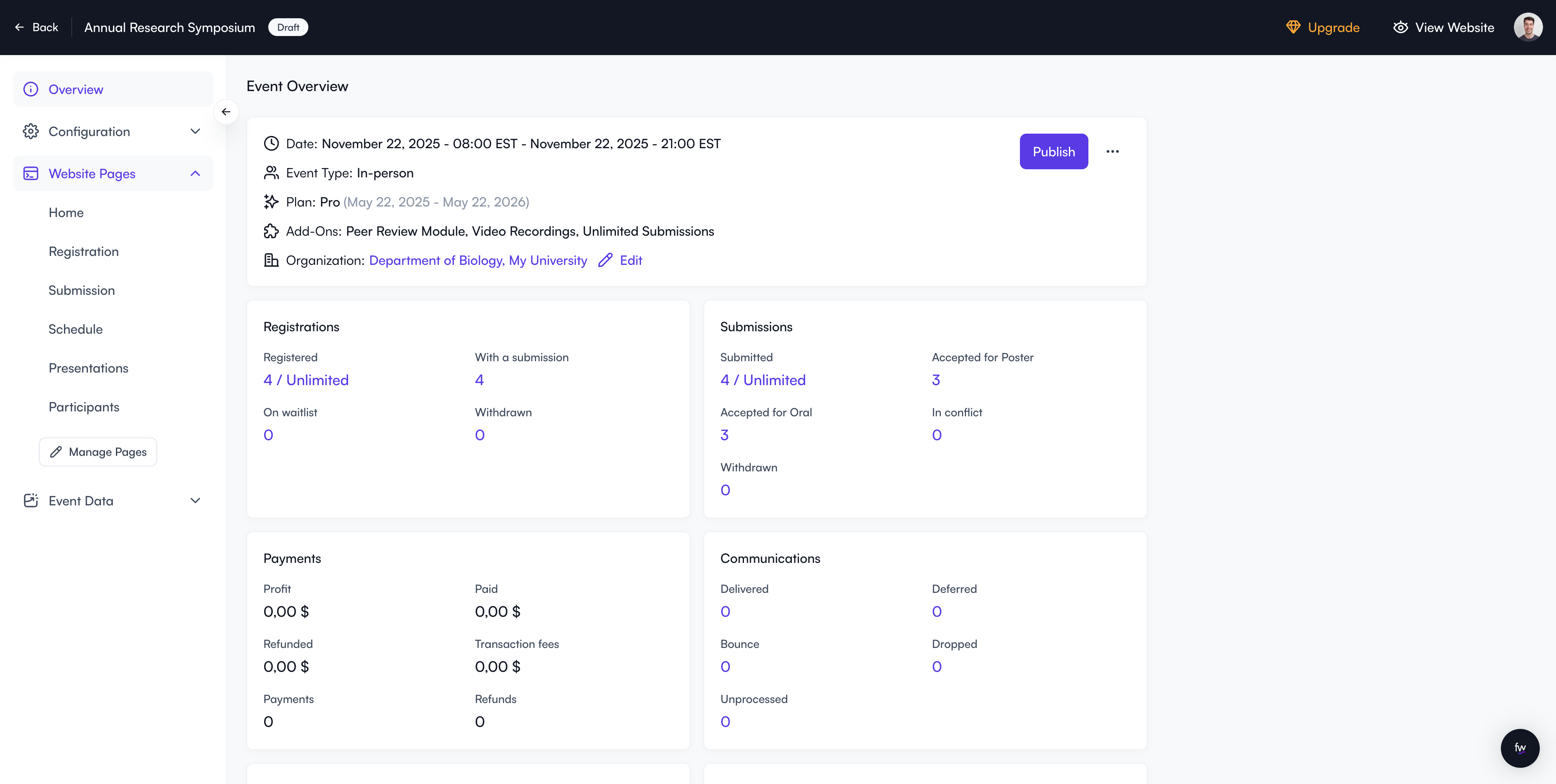 Click to edit your submission form.