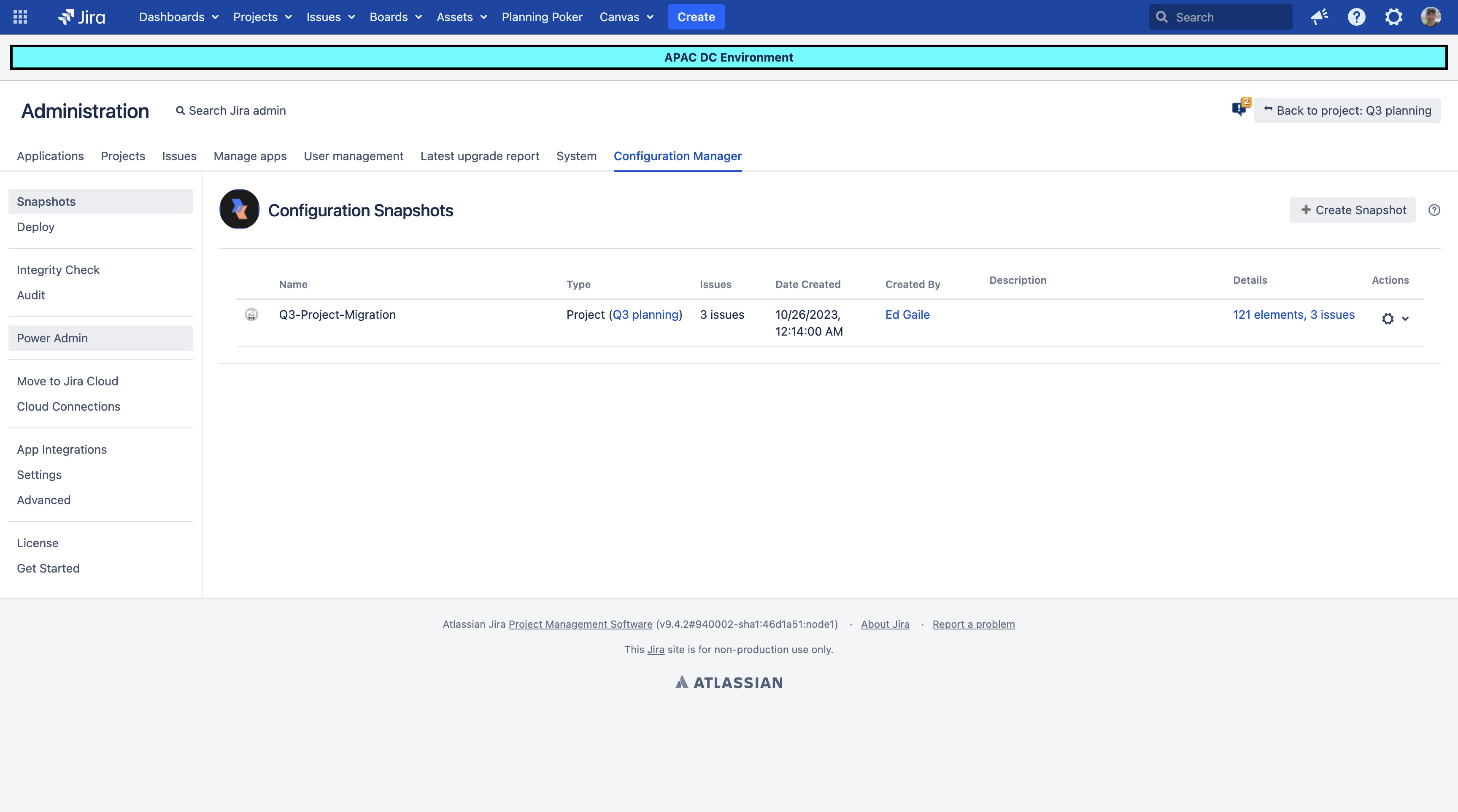 Select Power Admin from the Configuration Manager menu