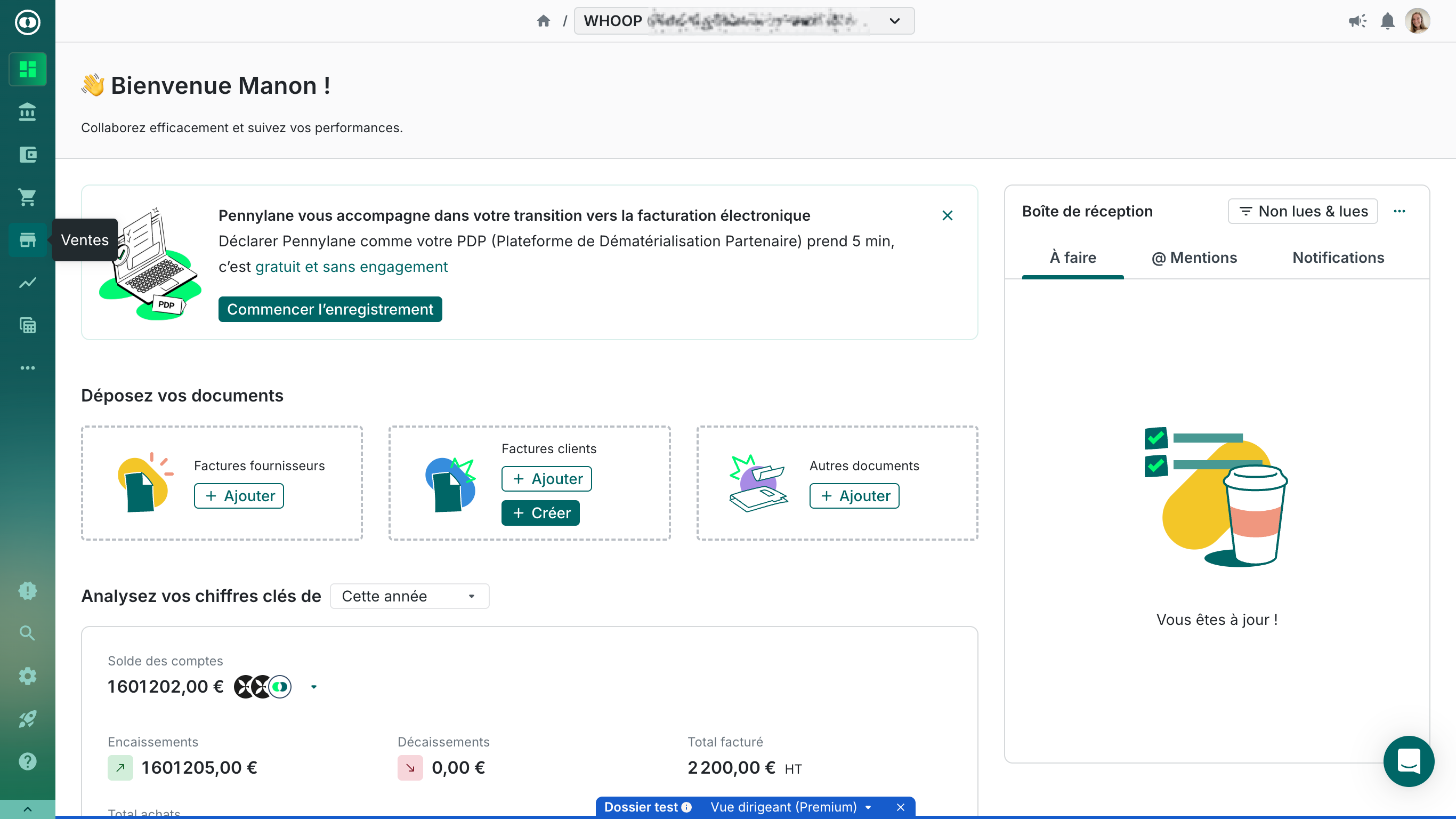 Ouvrez le menu Ventes.