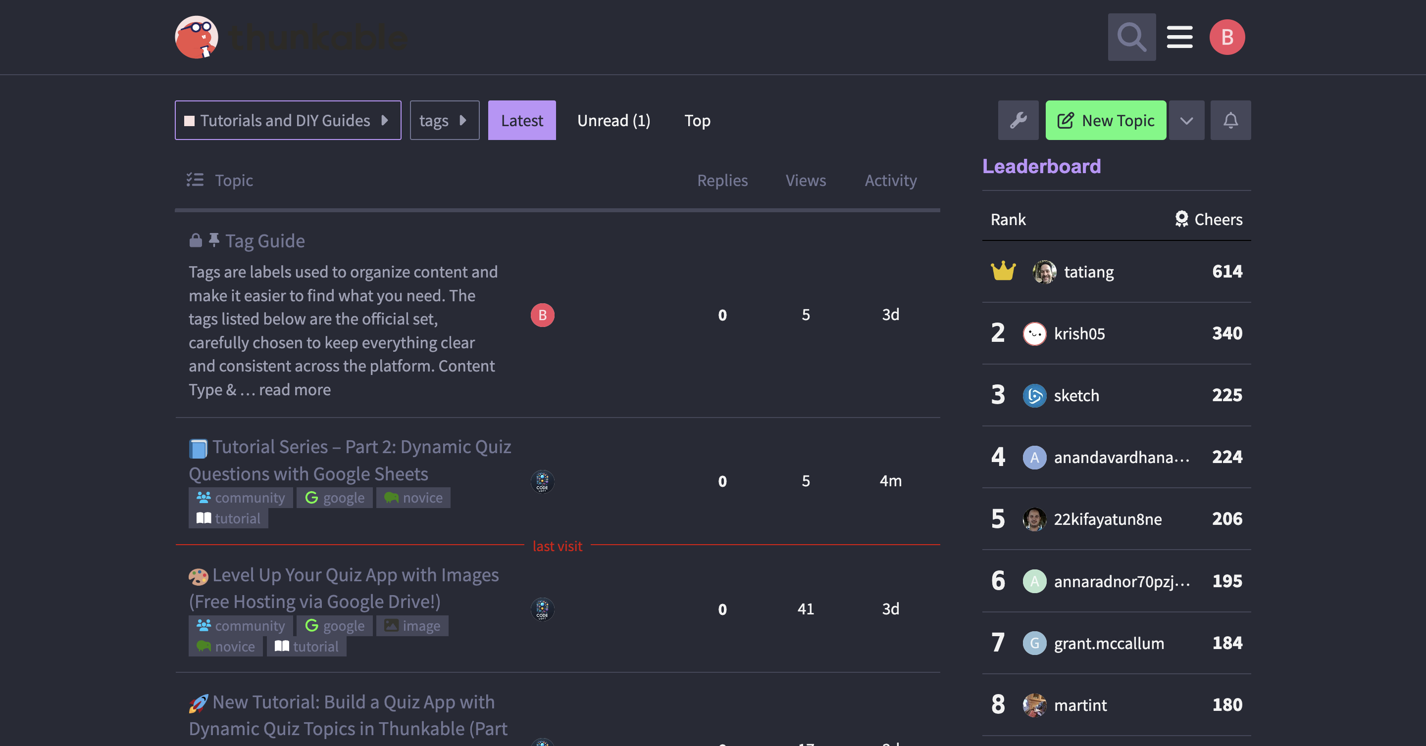 Start by opening the search tool to look for specific topics, posts, or users in the Thunkable Community Forum.