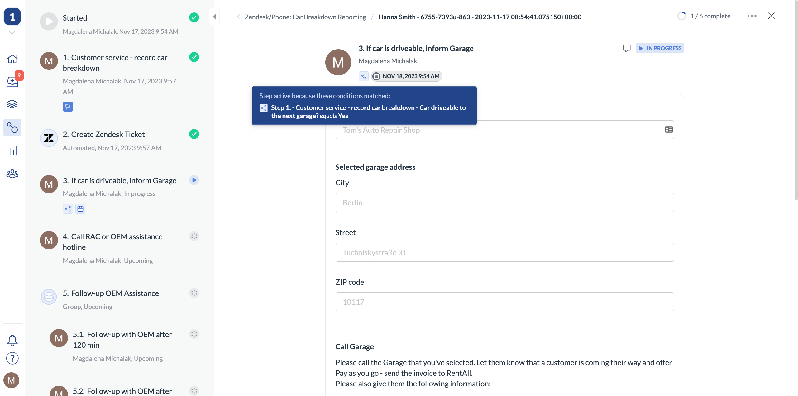 Add conditions to workflows so that different paths are taken based on the received data or decisions