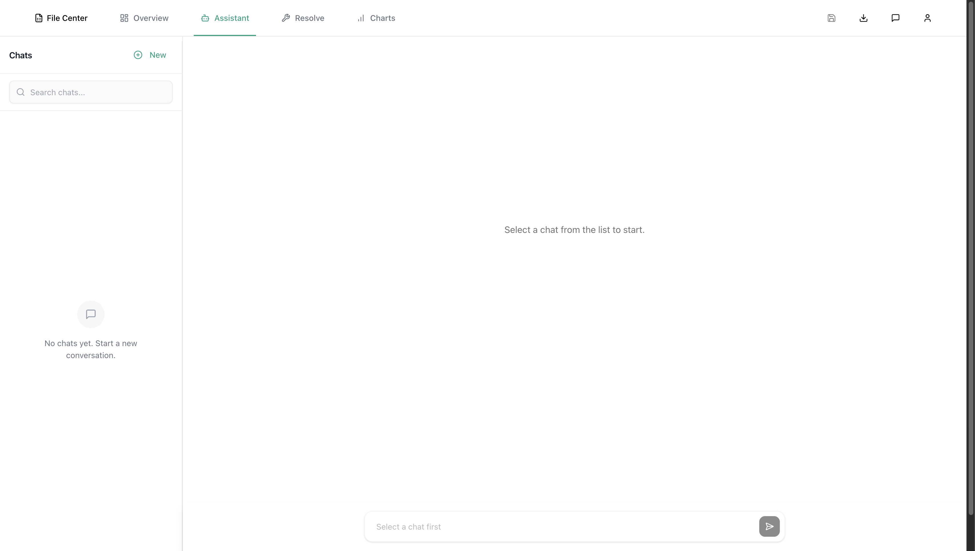 Start with creating a new chat