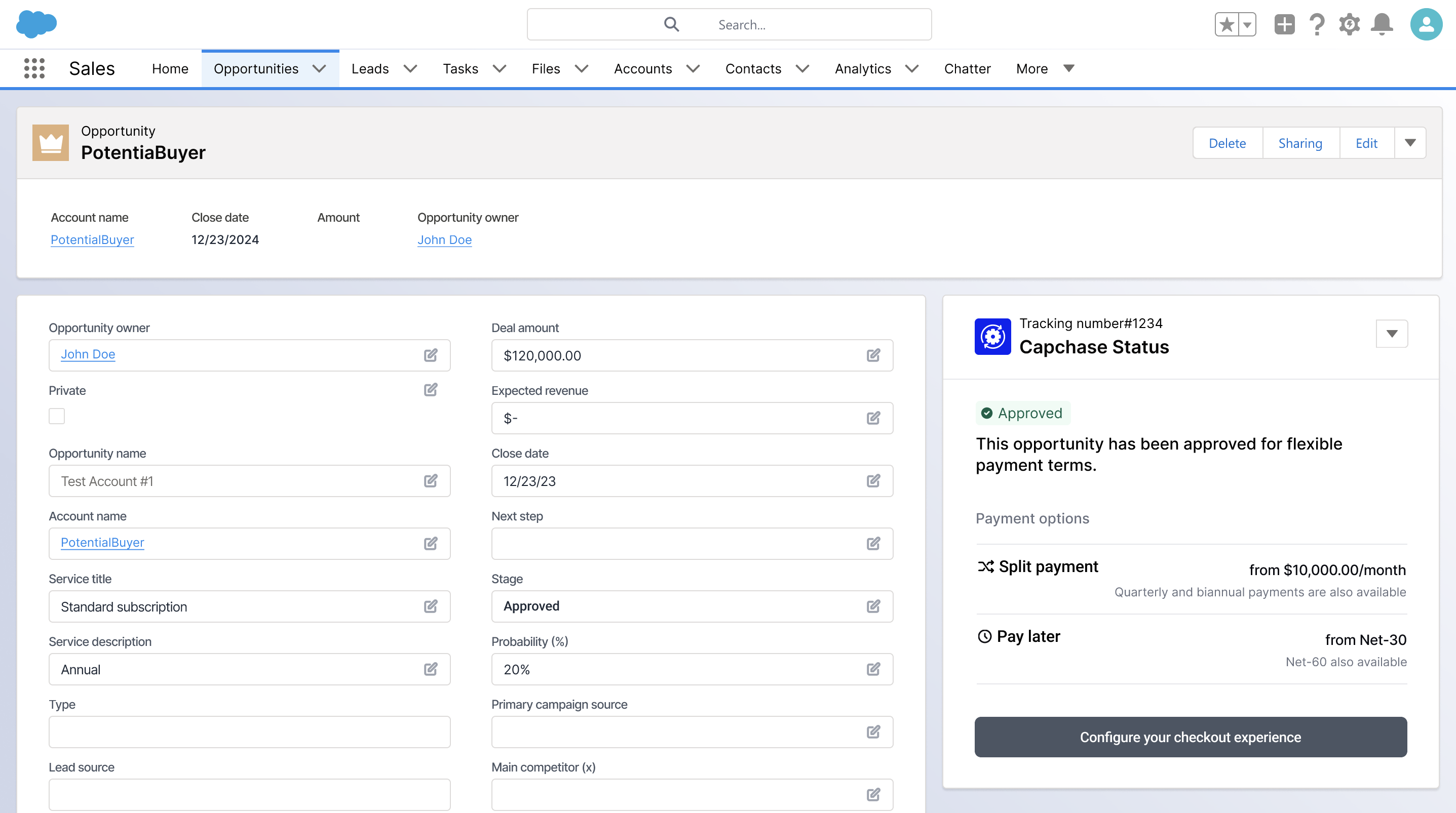 Configure your checkout experiences directly from Salesforce.