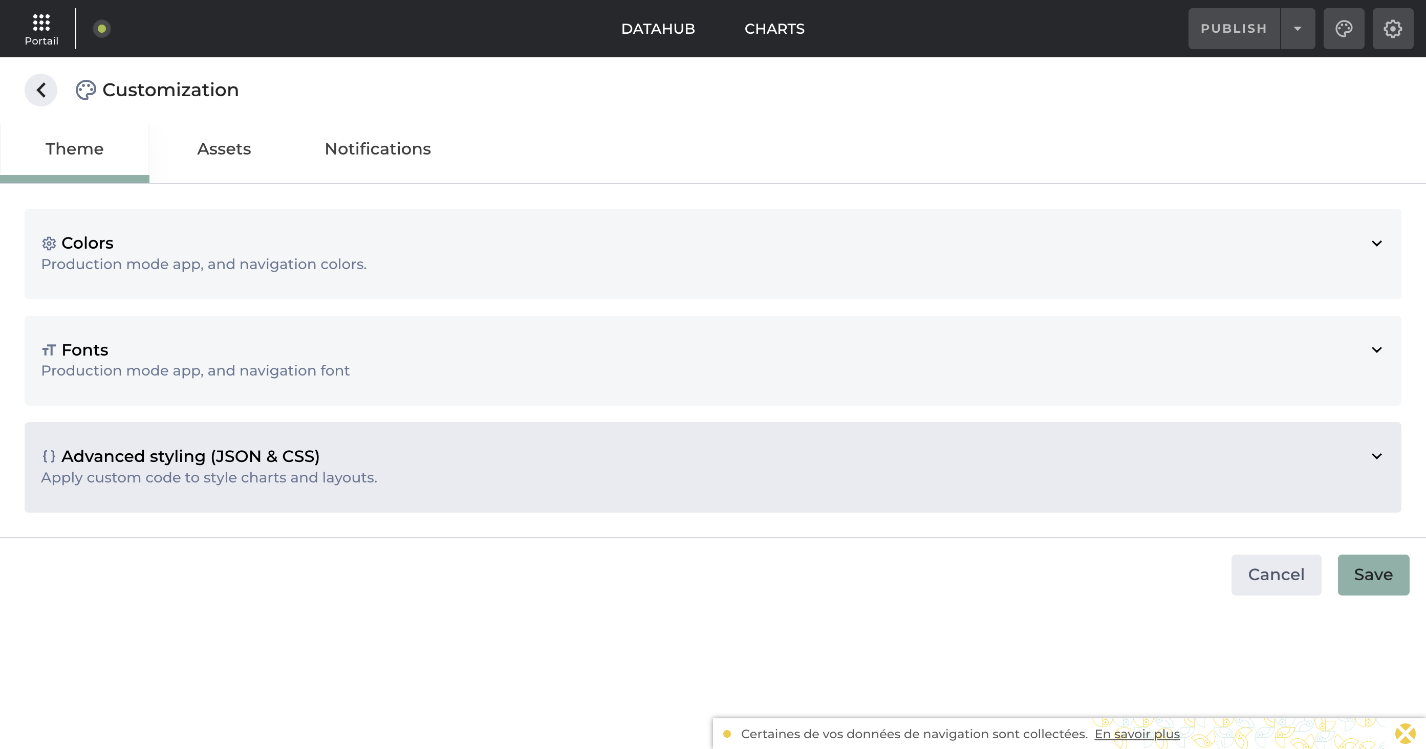 Select "Advanced styling (JSON & CSS)".