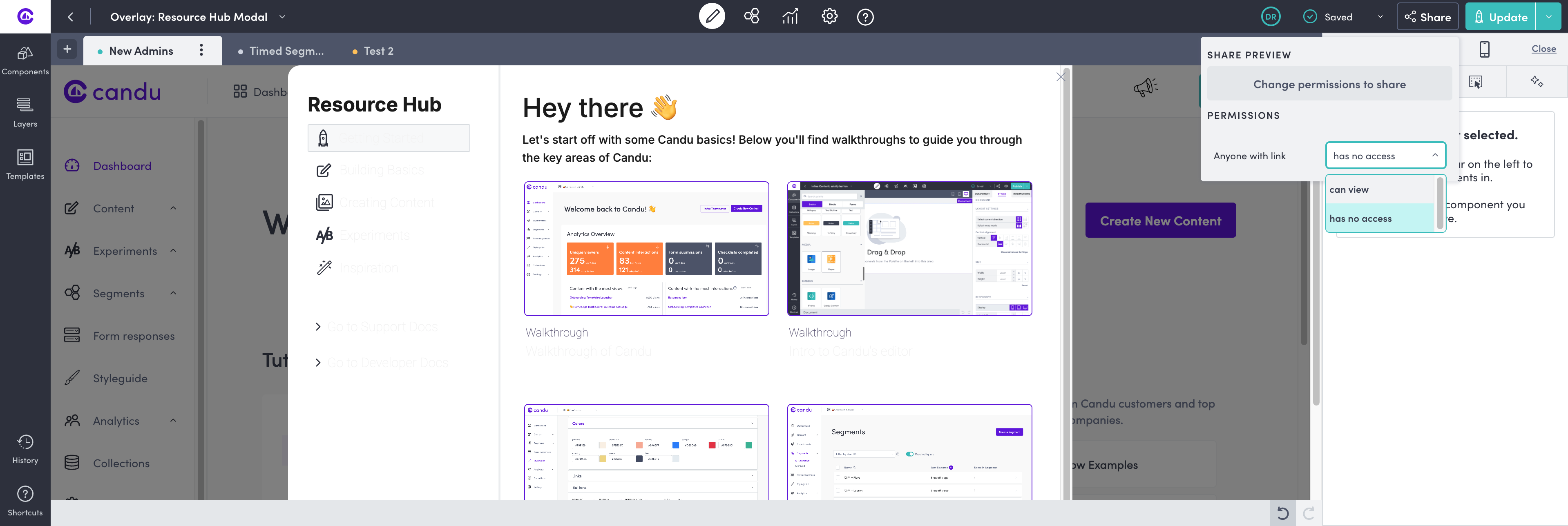 Set the permissions to “can view” from the dropdown 