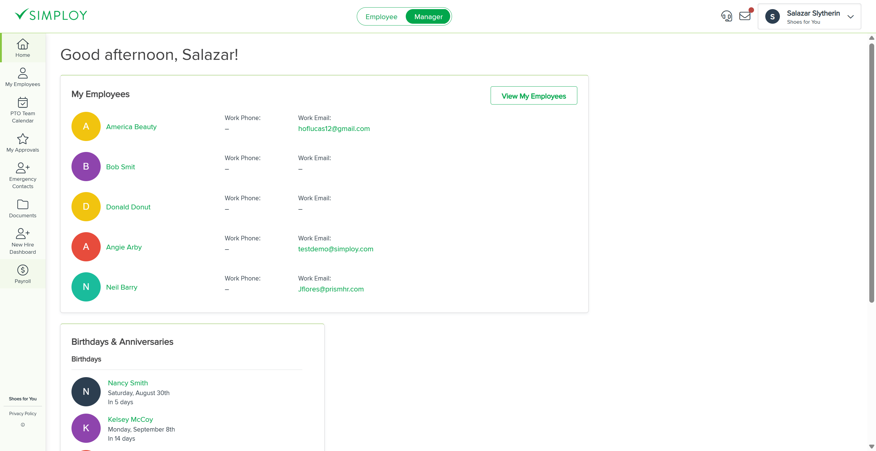Begin by selecting the Payroll section to access employee payroll information.