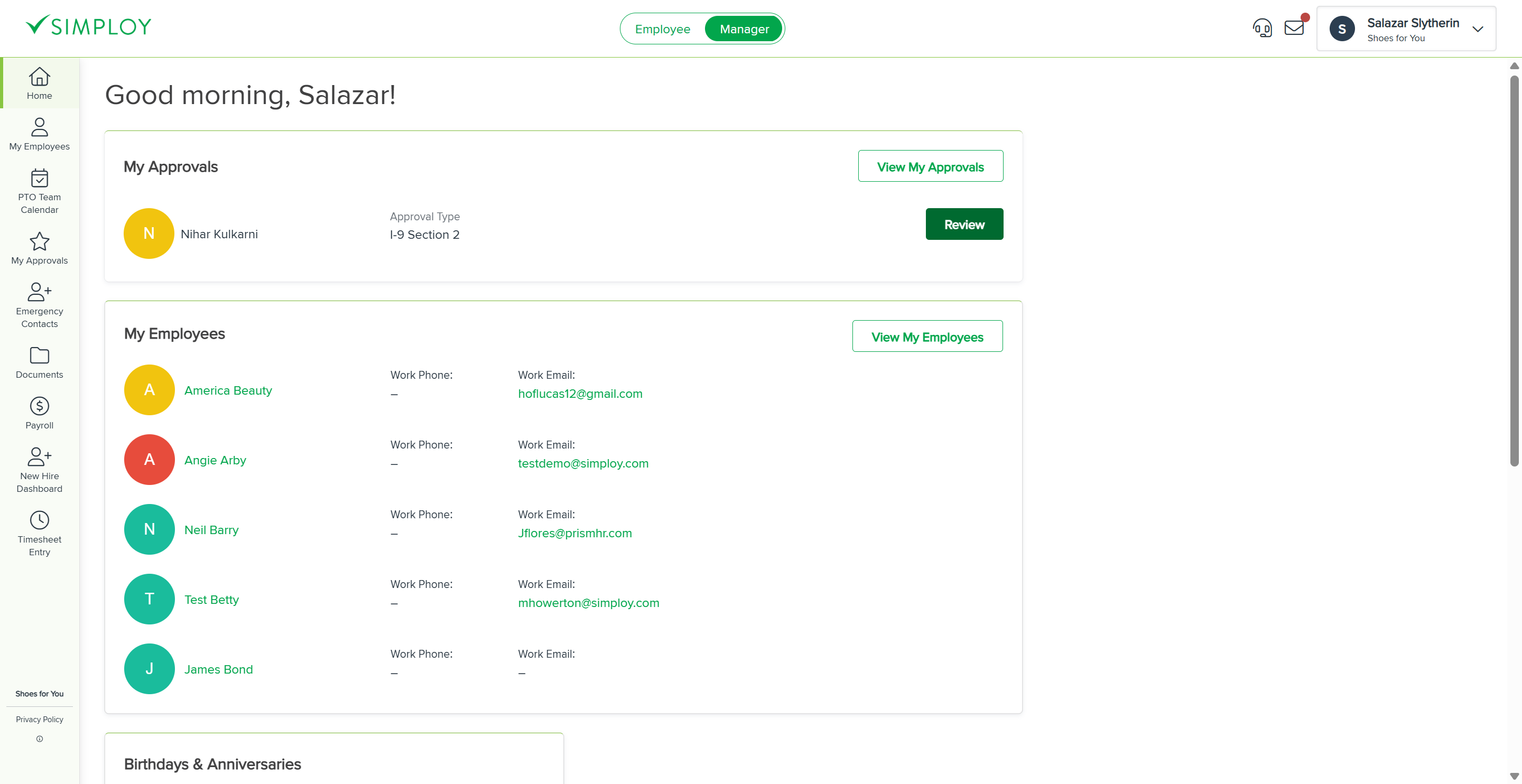 Go to My Approvals to view pending approval requests.