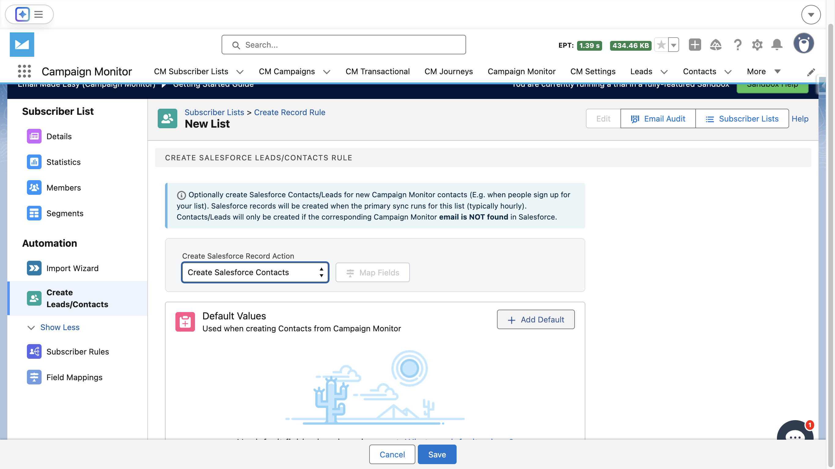 Select contacts or leads.
