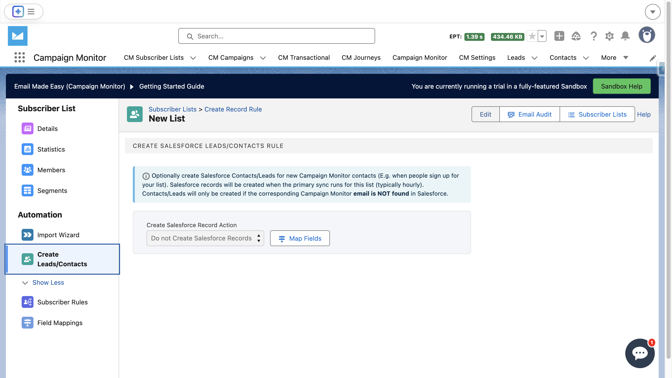 Select create Leads/Contacts