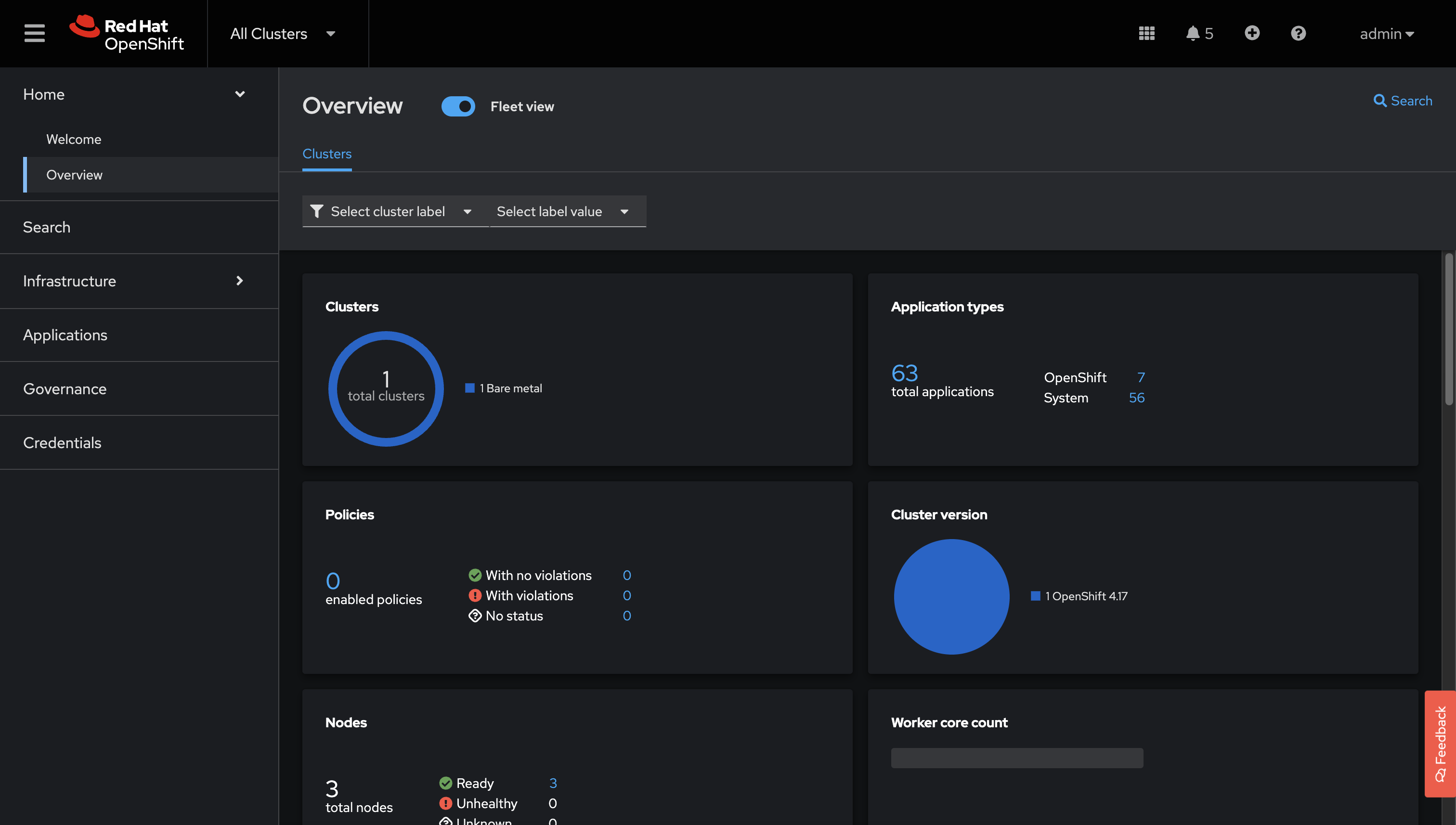 This is the ACM web console.