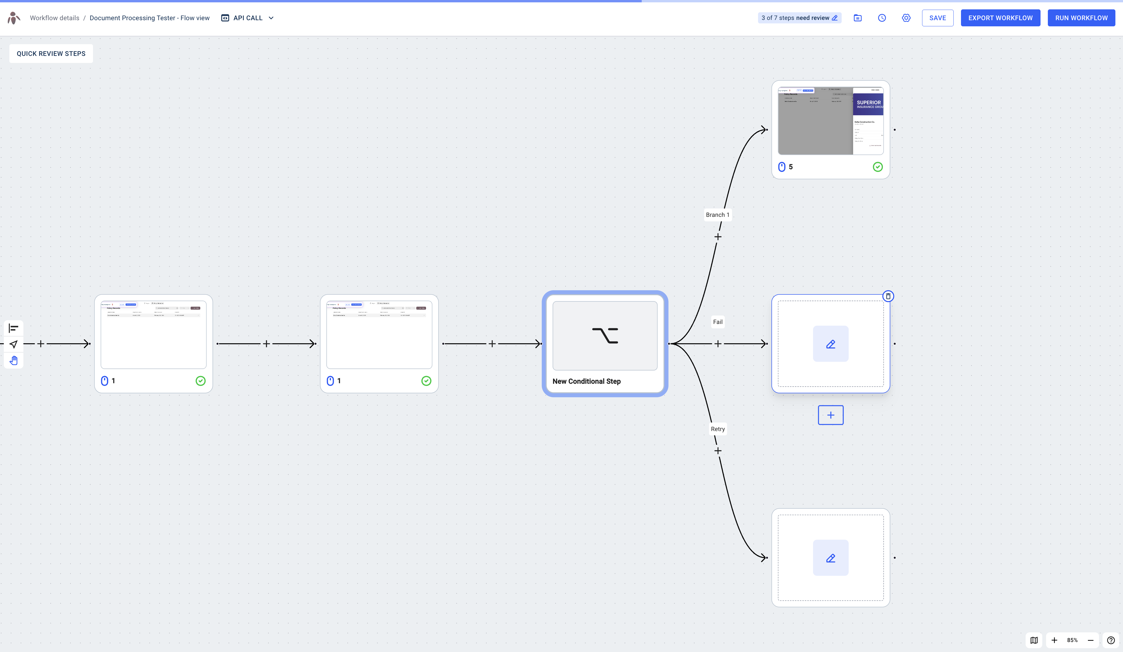First, let's configure a 'Stop' step