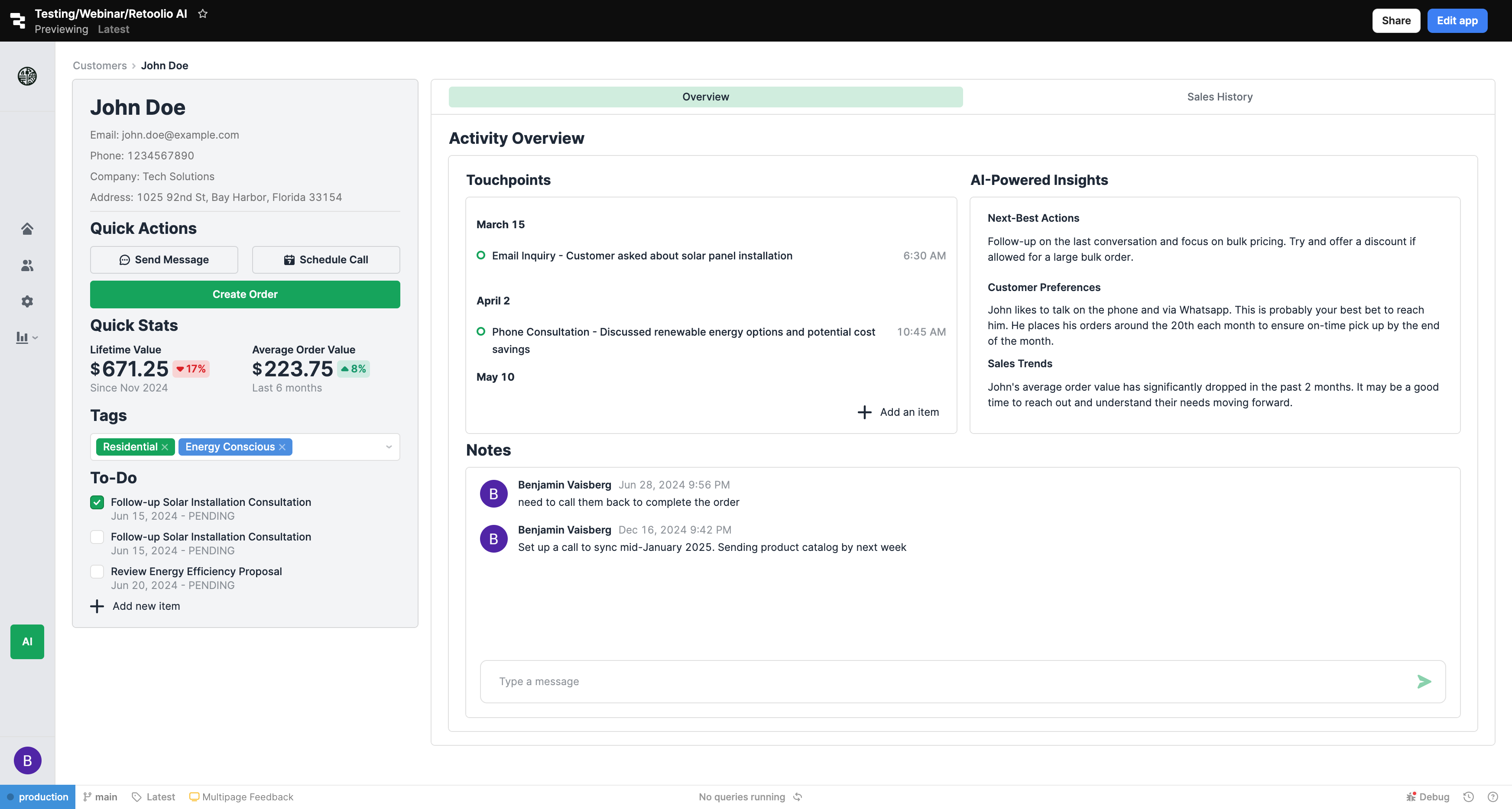 We consolidate customer information that would otherwise be spread across systems and spreadsheets into a single view
