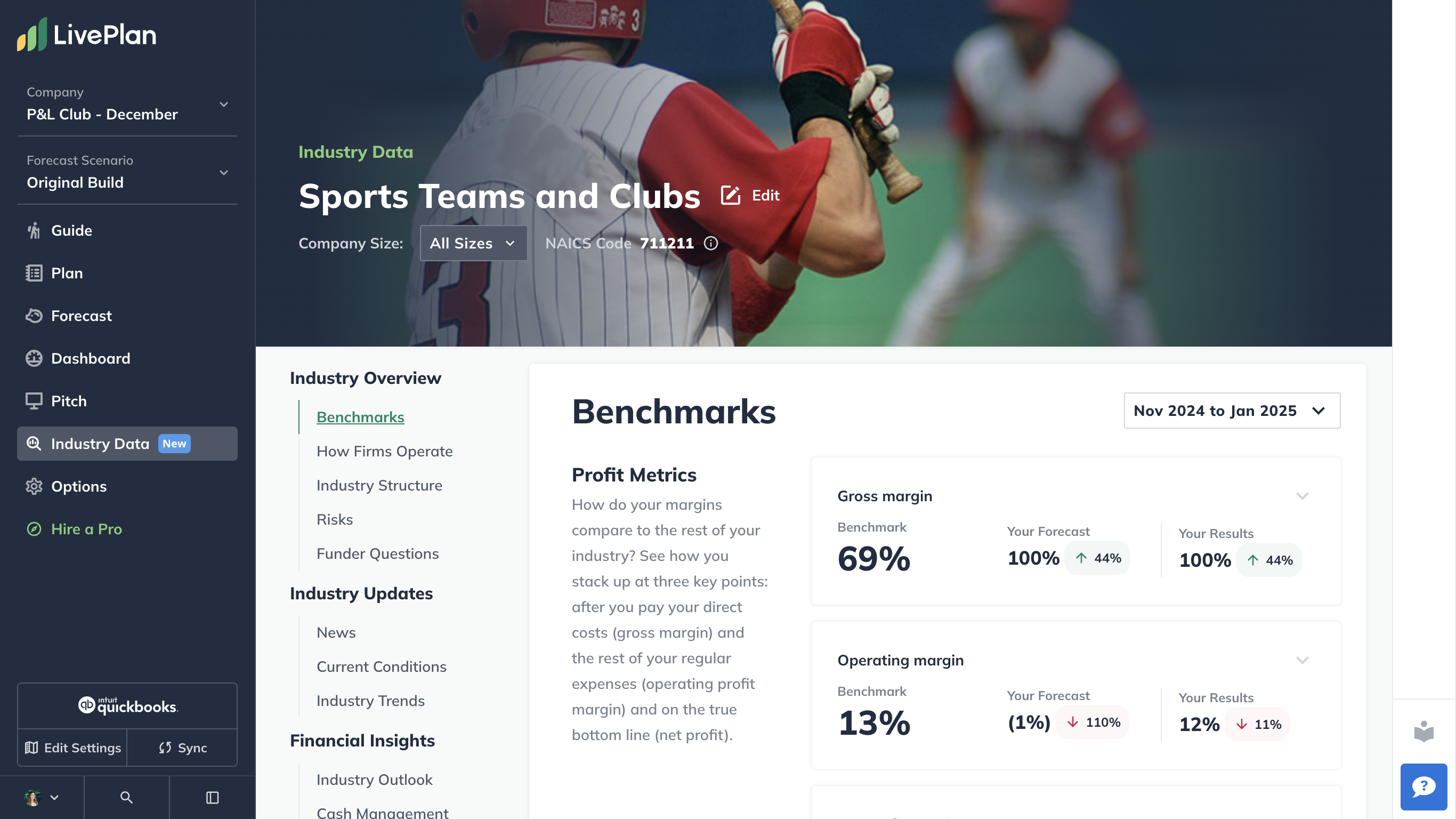 Deepen your understanding of your market with Industry Data in LivePlan.