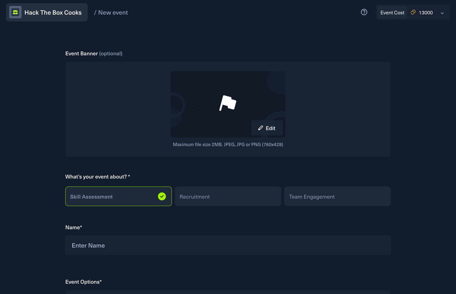 Select the purpose of your event
