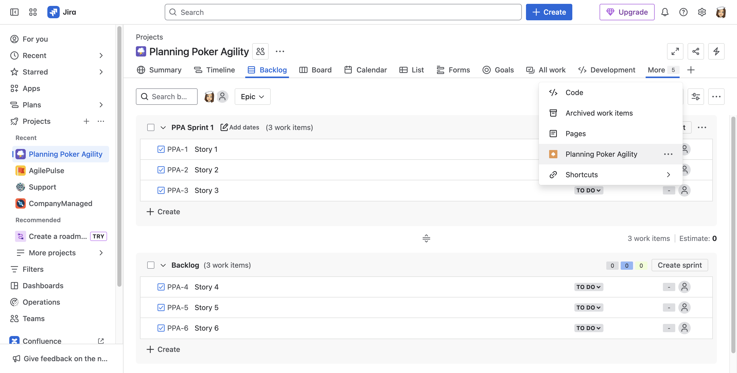 Drag the Planning Poker Agility tab to your navigation bar to pin it for quick access.