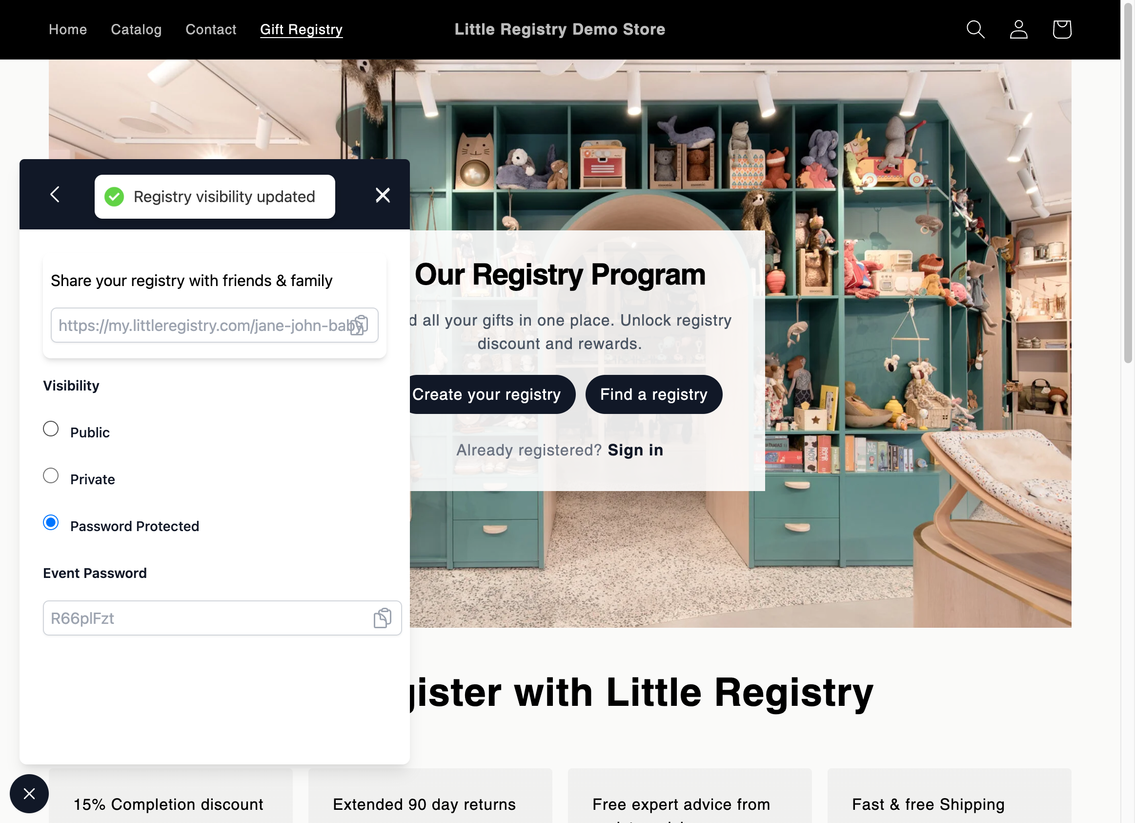 Users can set registry to public