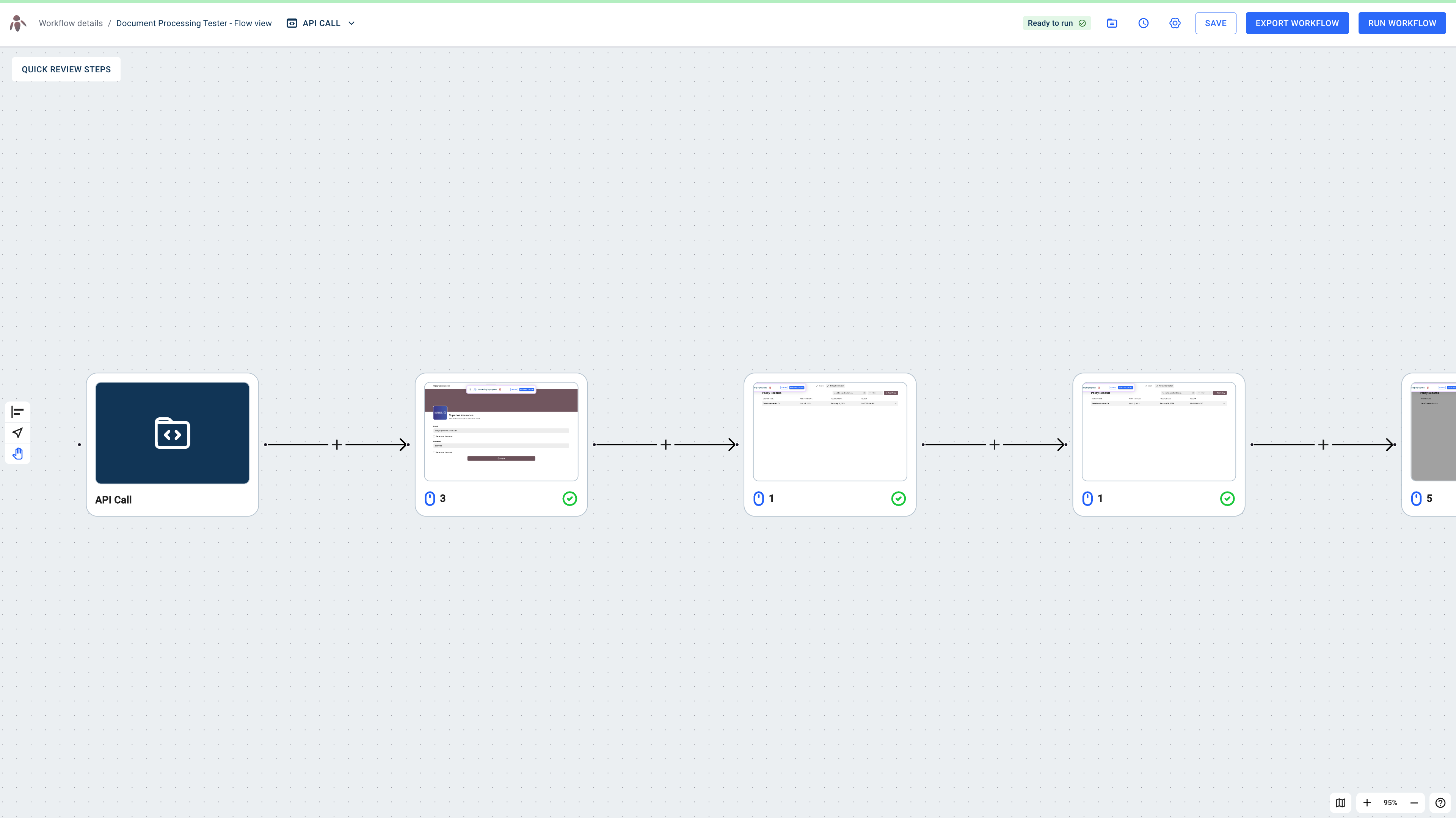 Click the Add button between workflow steps to insert a new action or decision at this point in your process.
