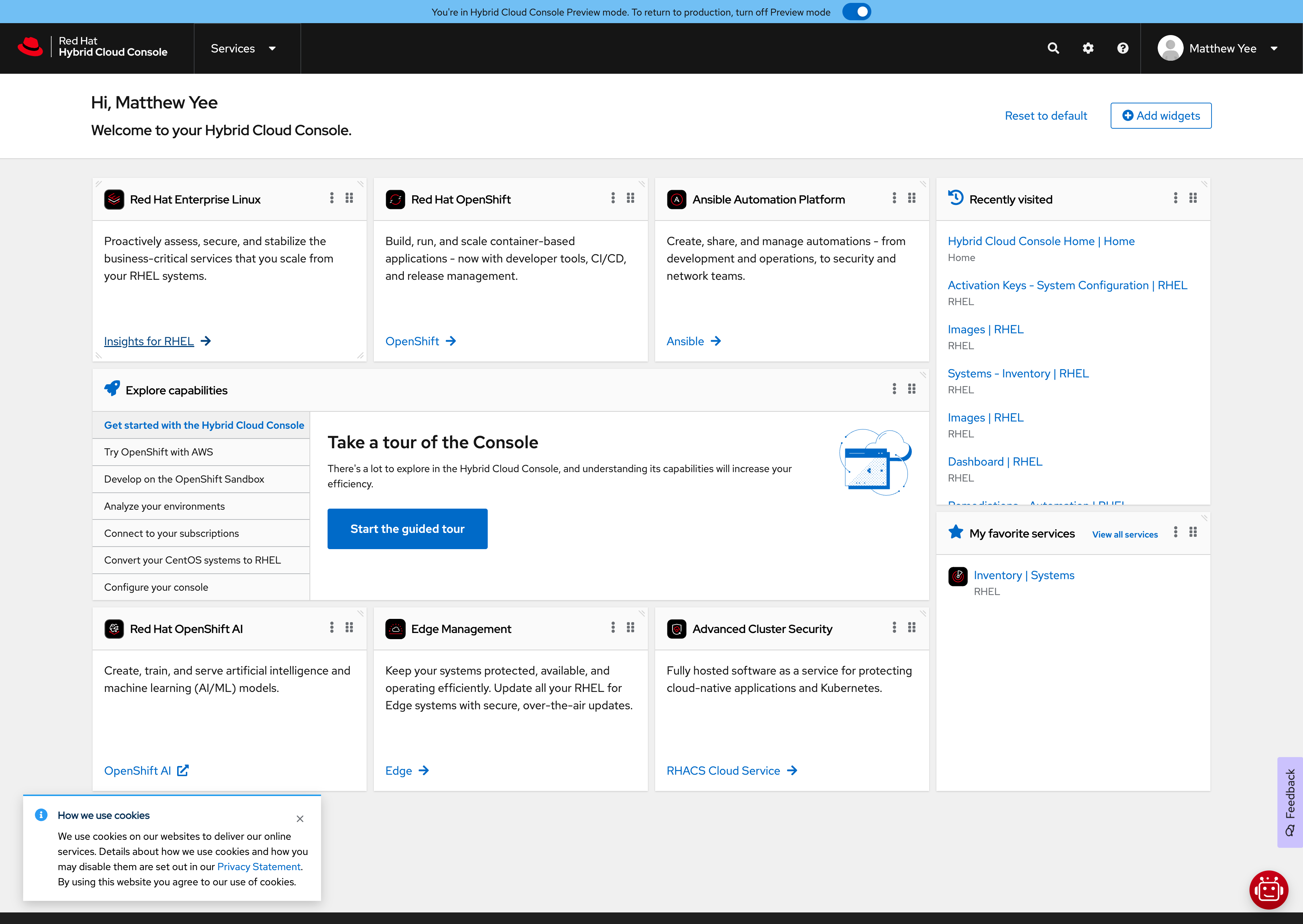 Let's build a Red Hat Enterprise Linux 10 Beta image for Amazon Web Services.

We'll navigate to Insights for RHEL.