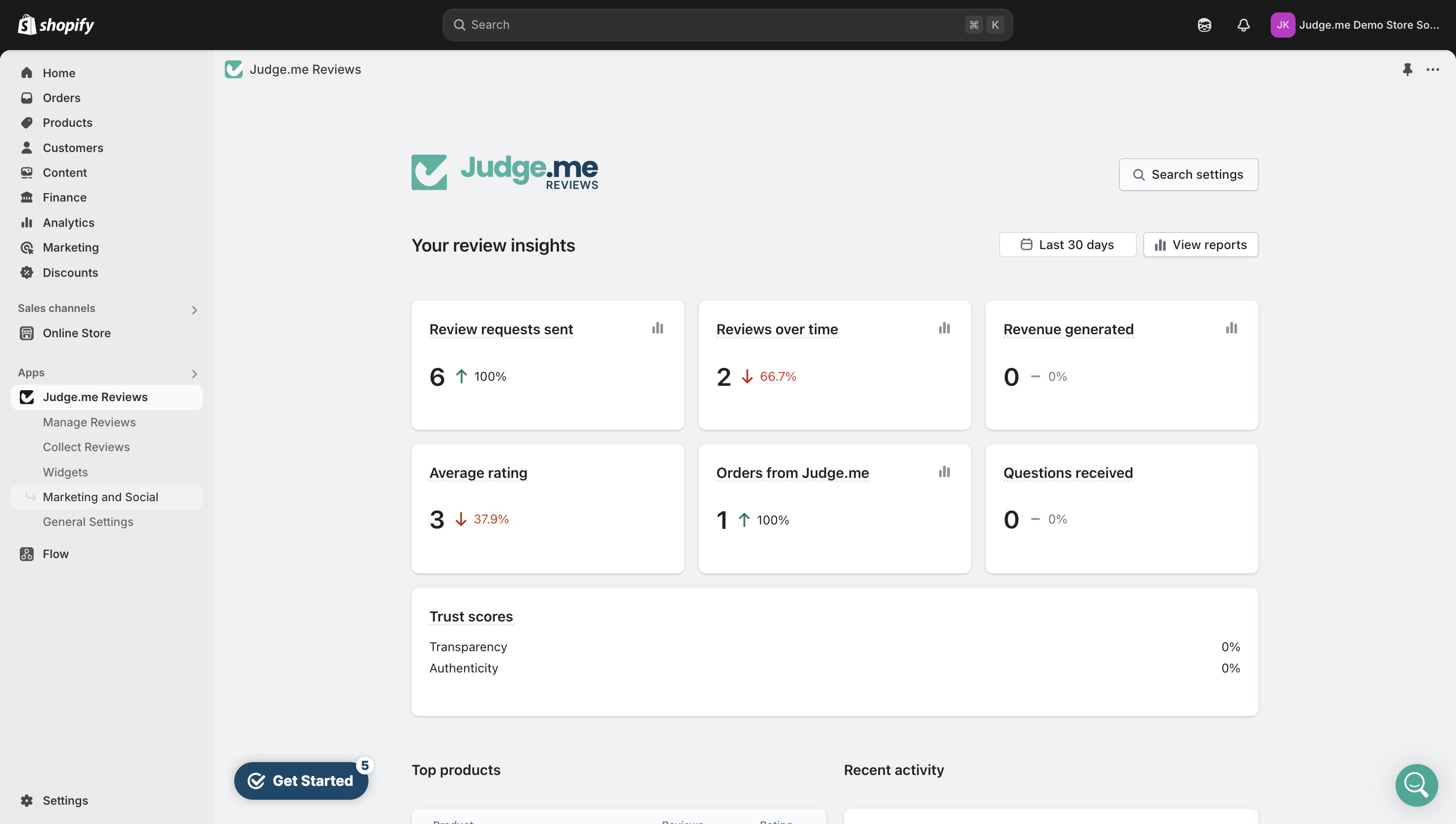 From your Judge.me admin, go to **Widgets**.
