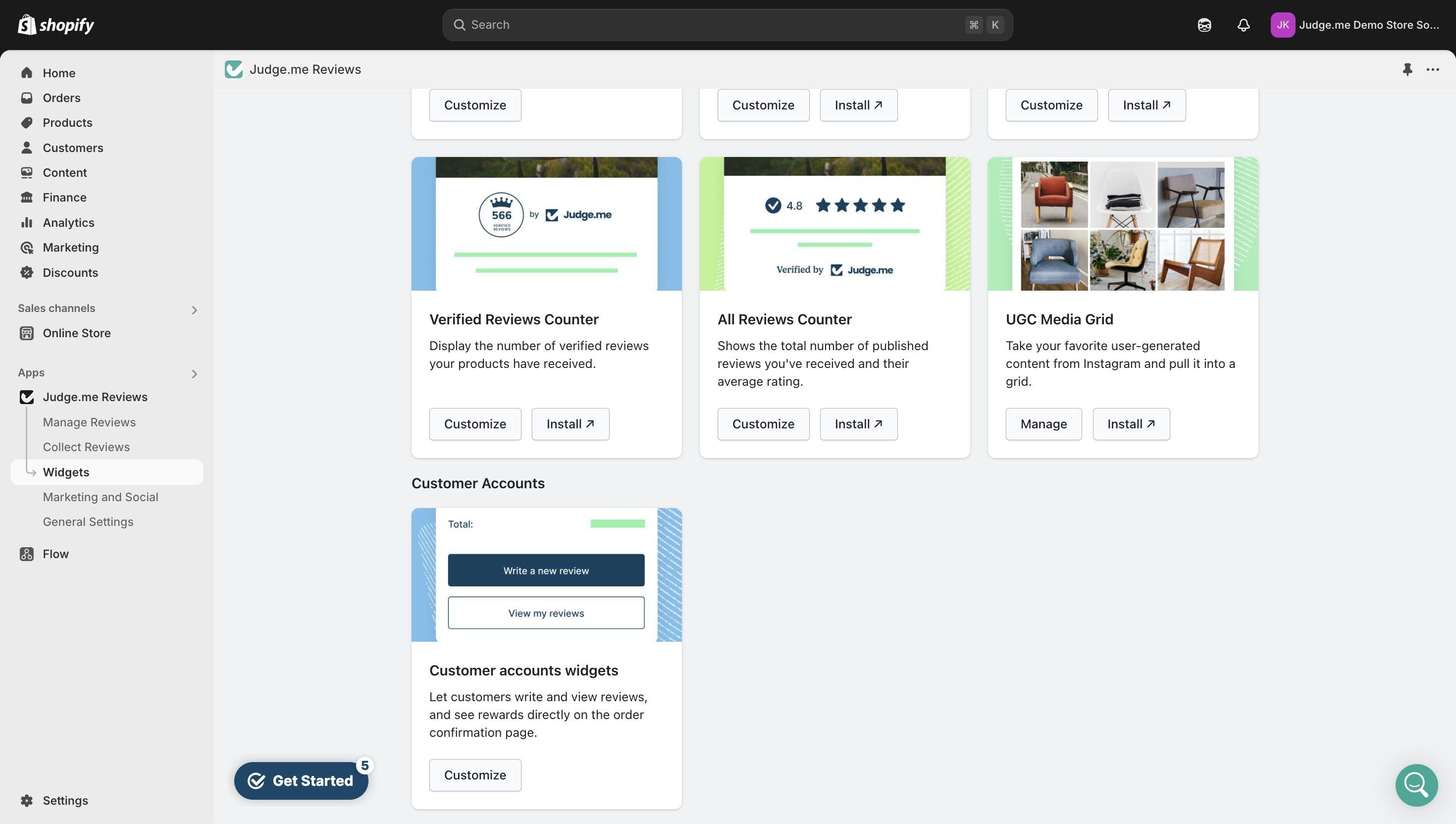Find **UGC Media Grid** and click **Manage**.