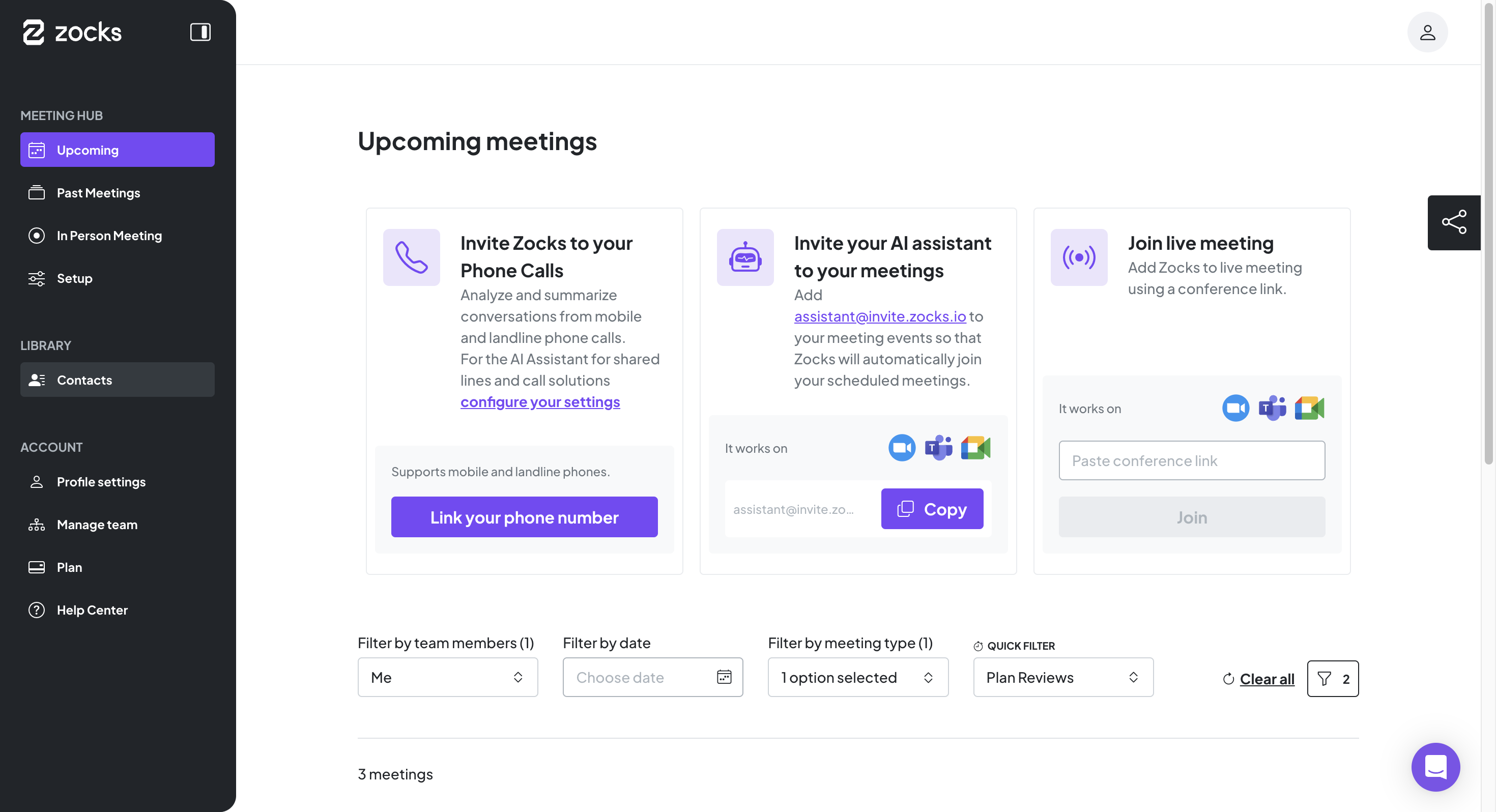 The Ask Anything AI Assistant is available in the Contacts menu.