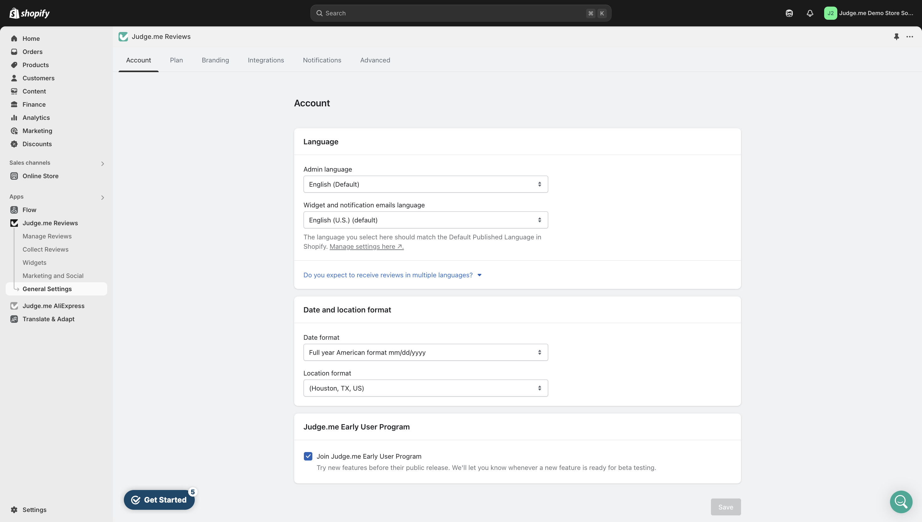 In Language, Click **Do you expect to receive reviews in multiple languages?**