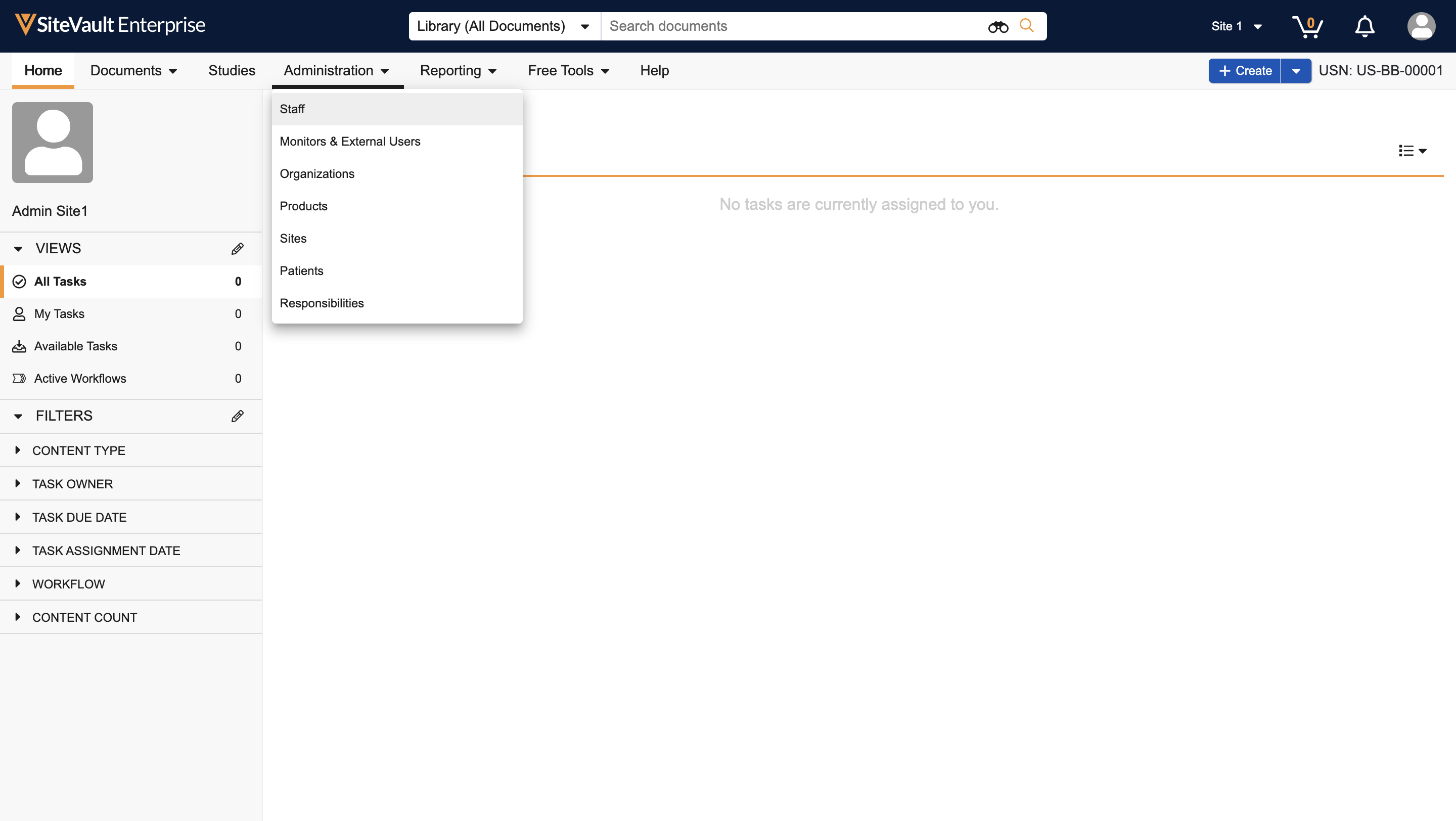 Select Staff from the drop-down.