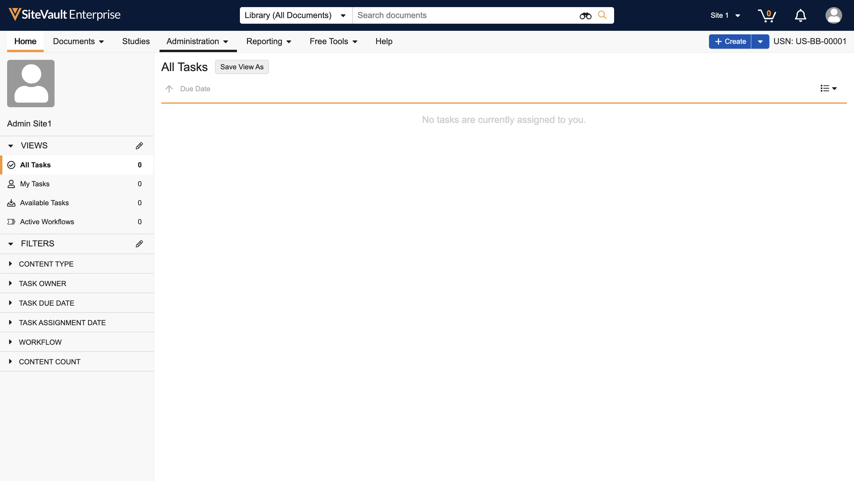 To add staff, click the Administration tab.