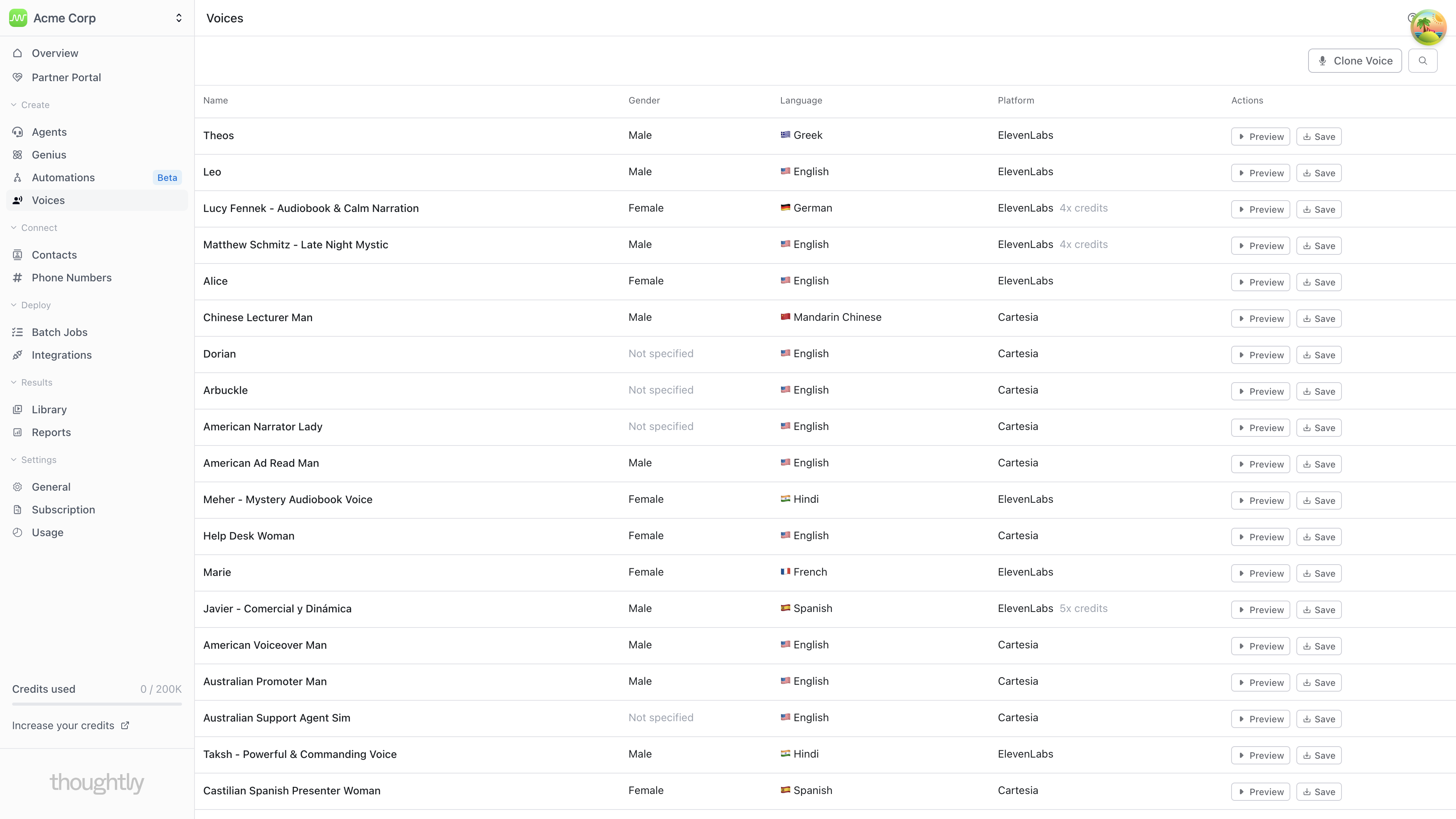 To begin, open the Clone Voice modal from the Voice Library.