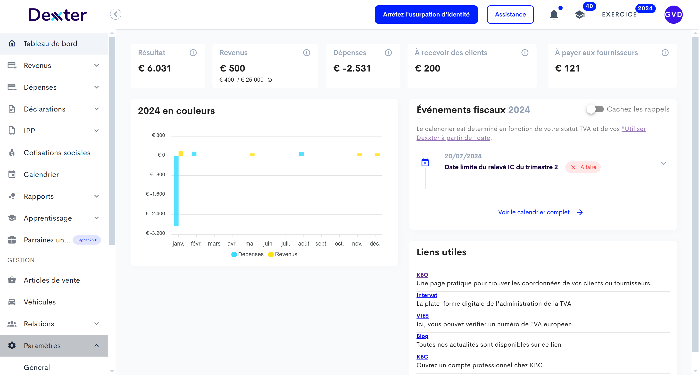 Vous pouvez activer Peppol via les paramètres.