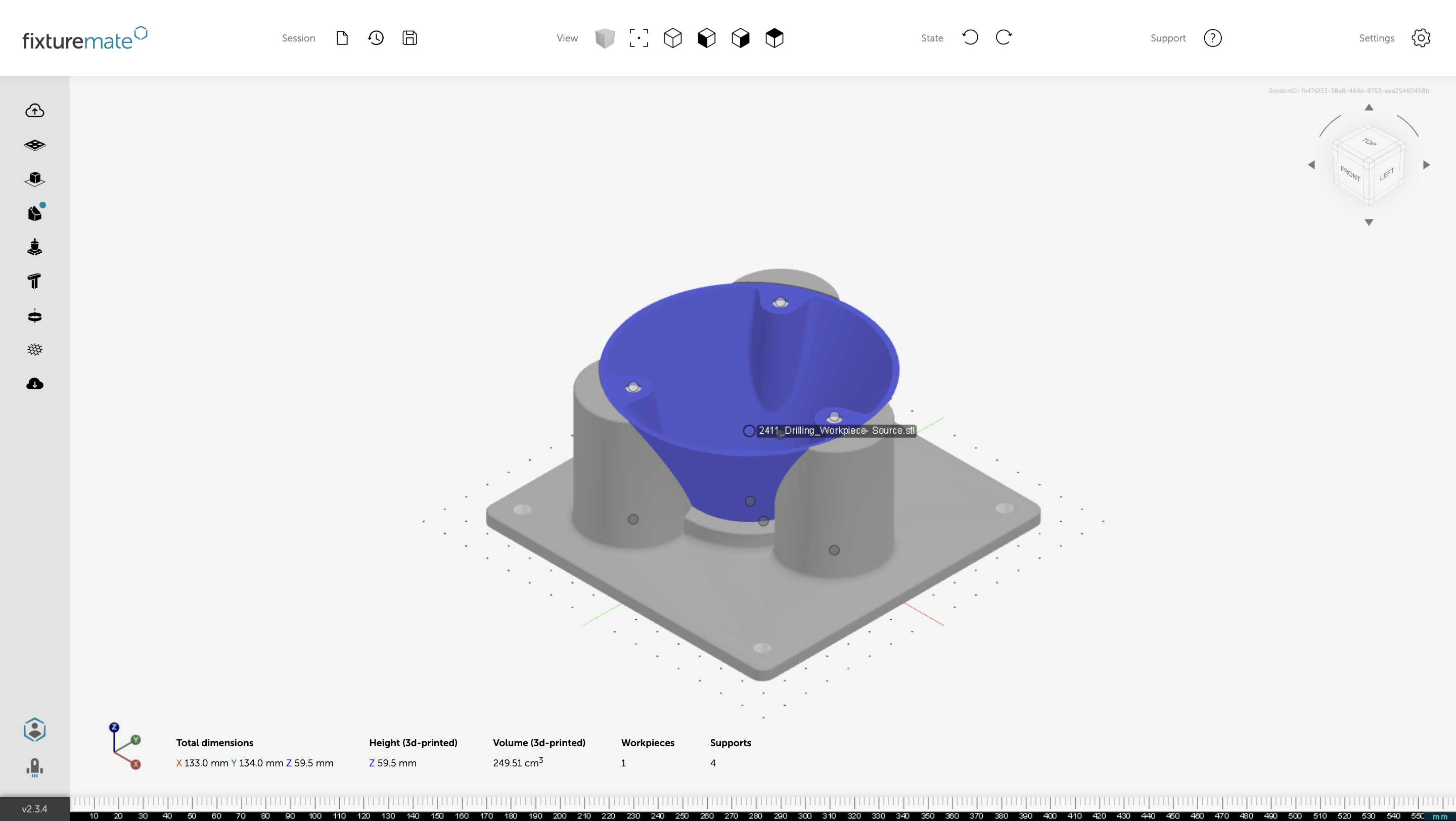 You can also duplicate workpieces to create a pattern.
 
Click the *marker dot* on the workpiece you want to include in the pattern.